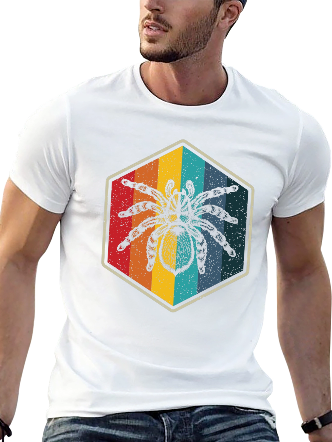 Retro Spider Graphic Tee - Soft Black Cotton
