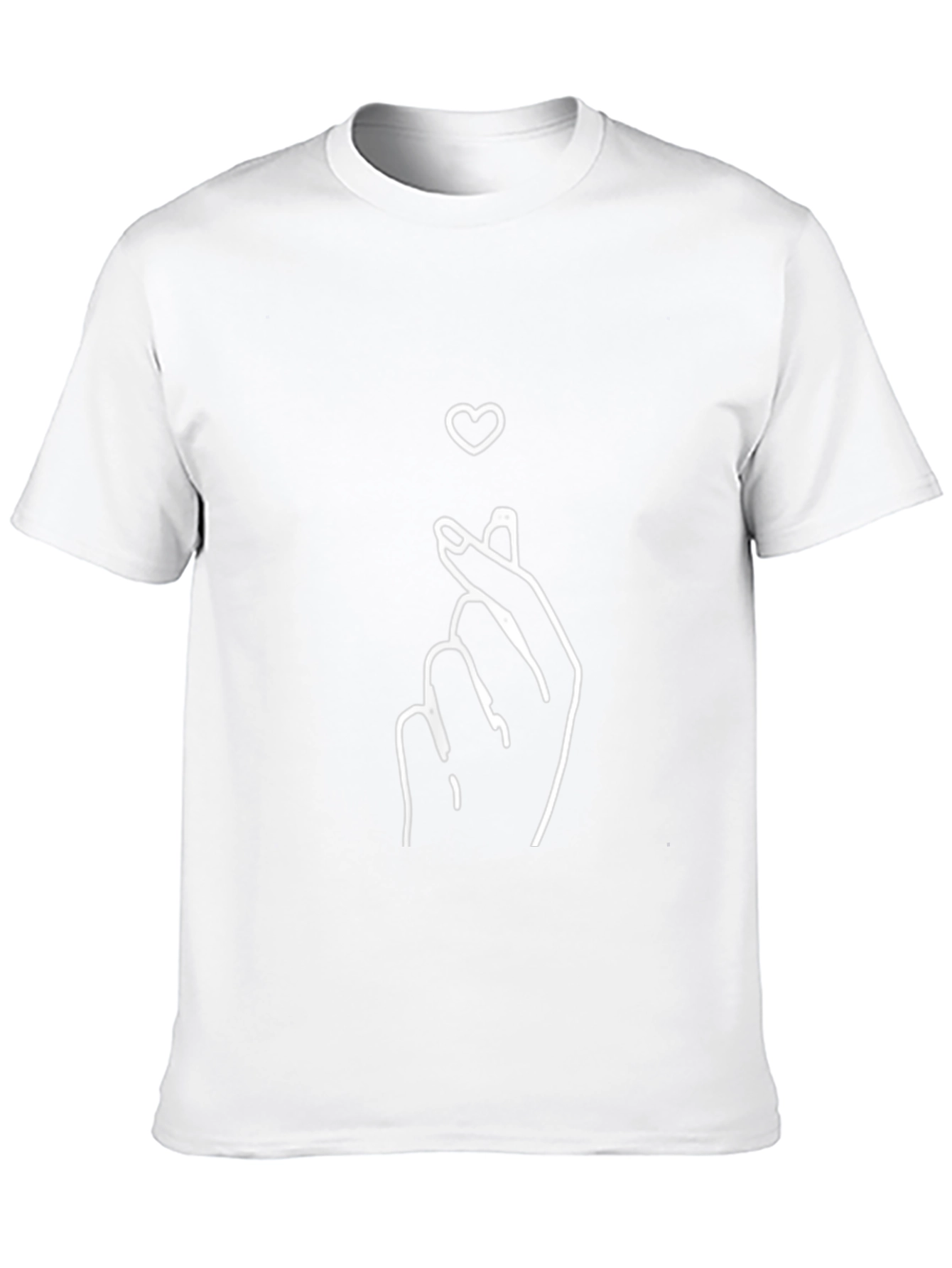 Finger Heart Gesture Graphic Tee - Trendy Black T-Shirt