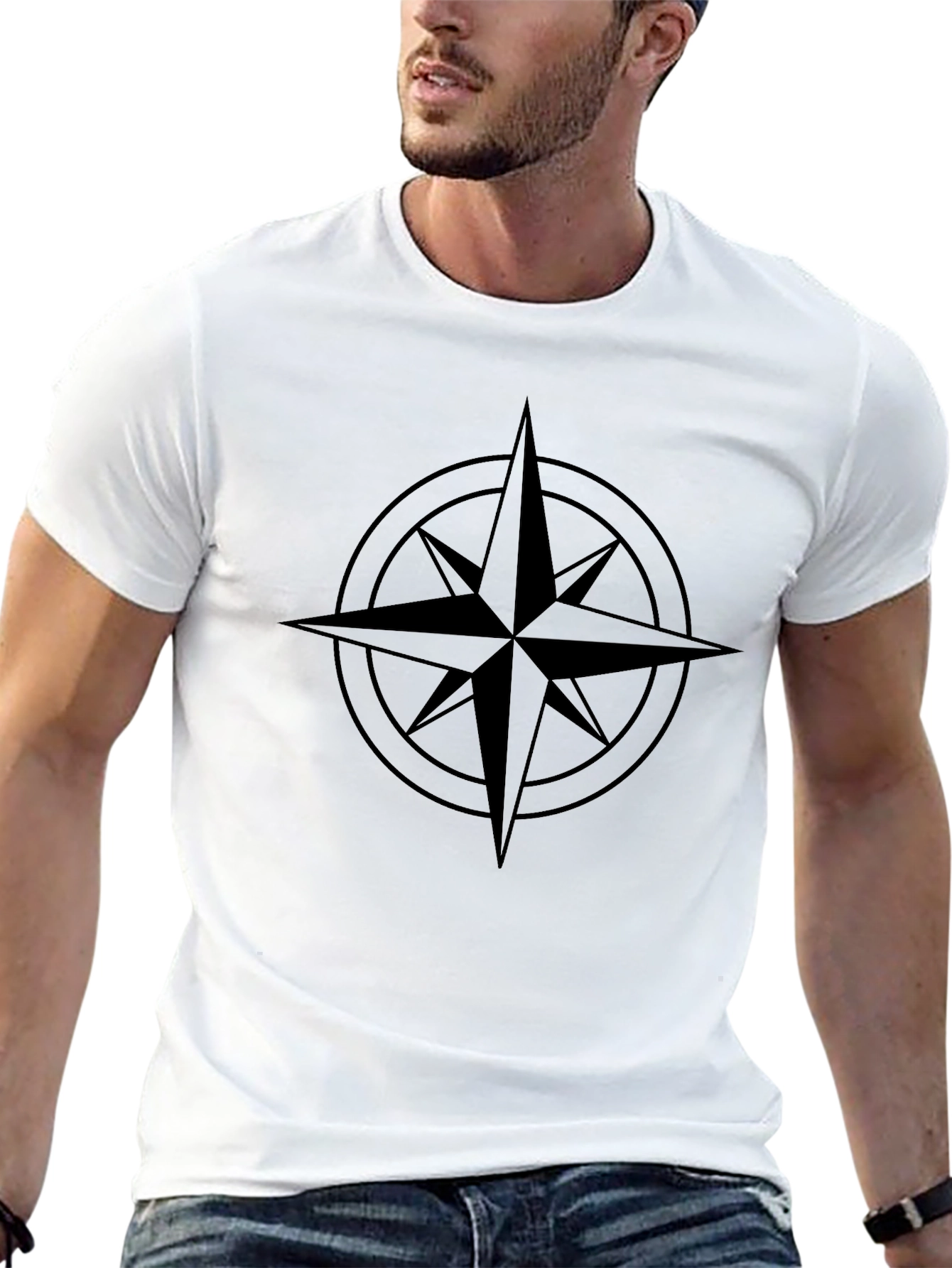 Black Compass Star Graphic T-Shirt