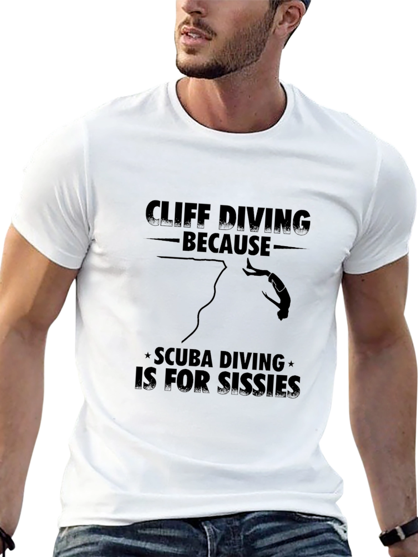 Cliff Diving Tee: Scuba Diving is for Sissies