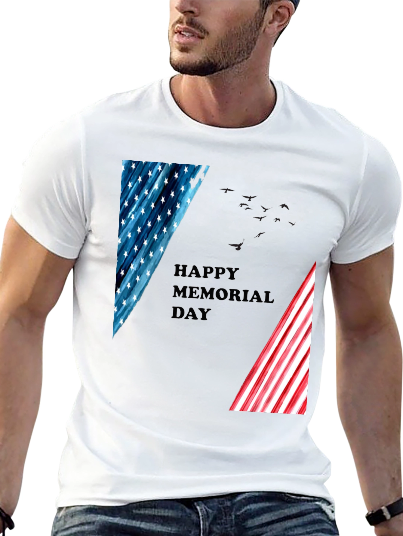 Memorial Day T-Shirt - Patriotic American Flag Design