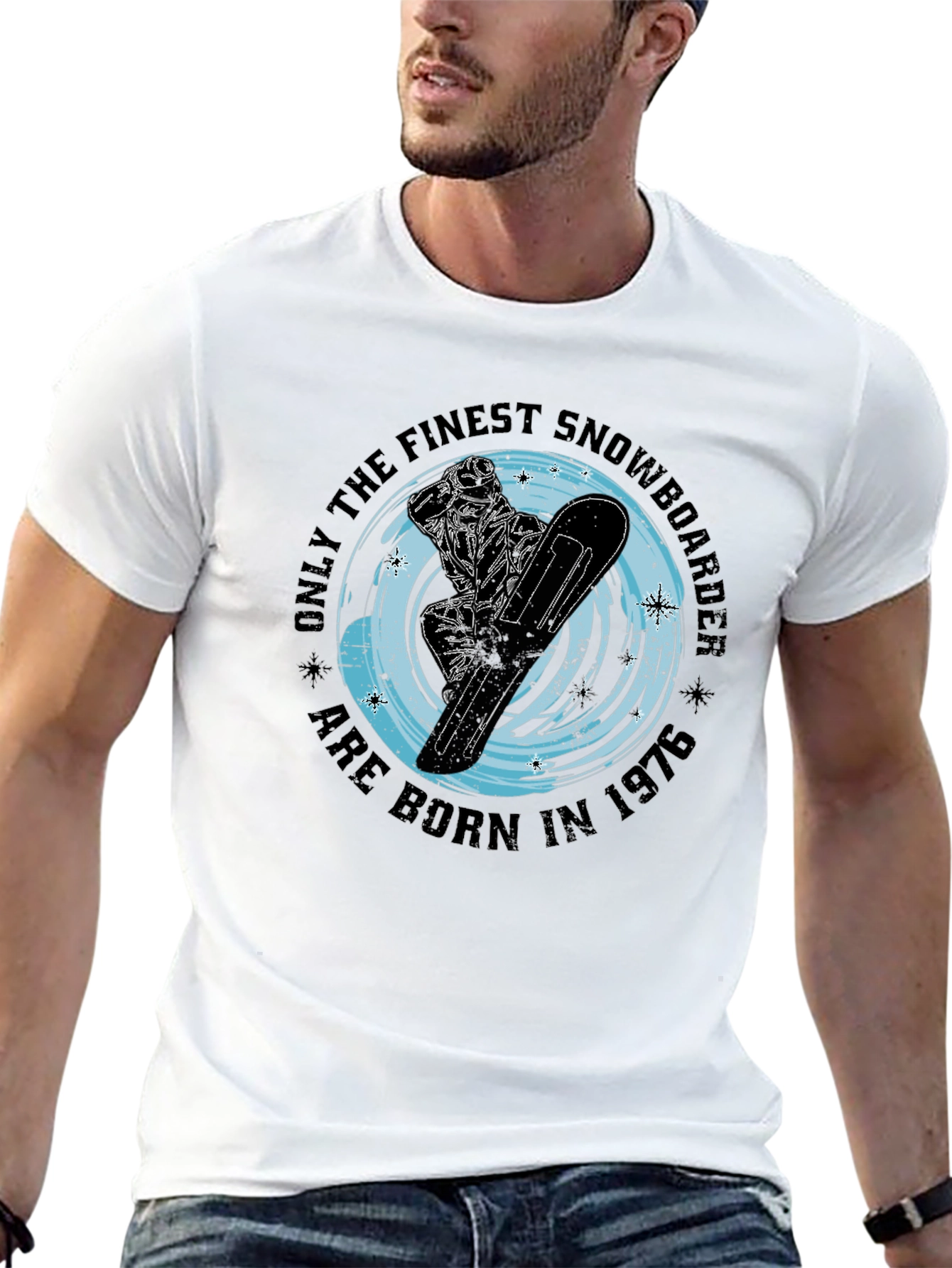 Finest Snowboarder Born in 1976 Black T-Shirt
