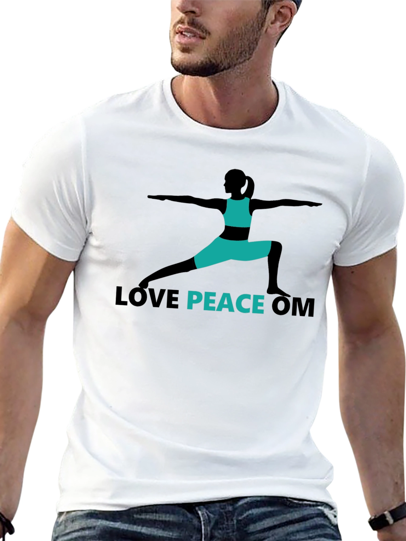 Love Peace Om Yoga T-Shirt - Black