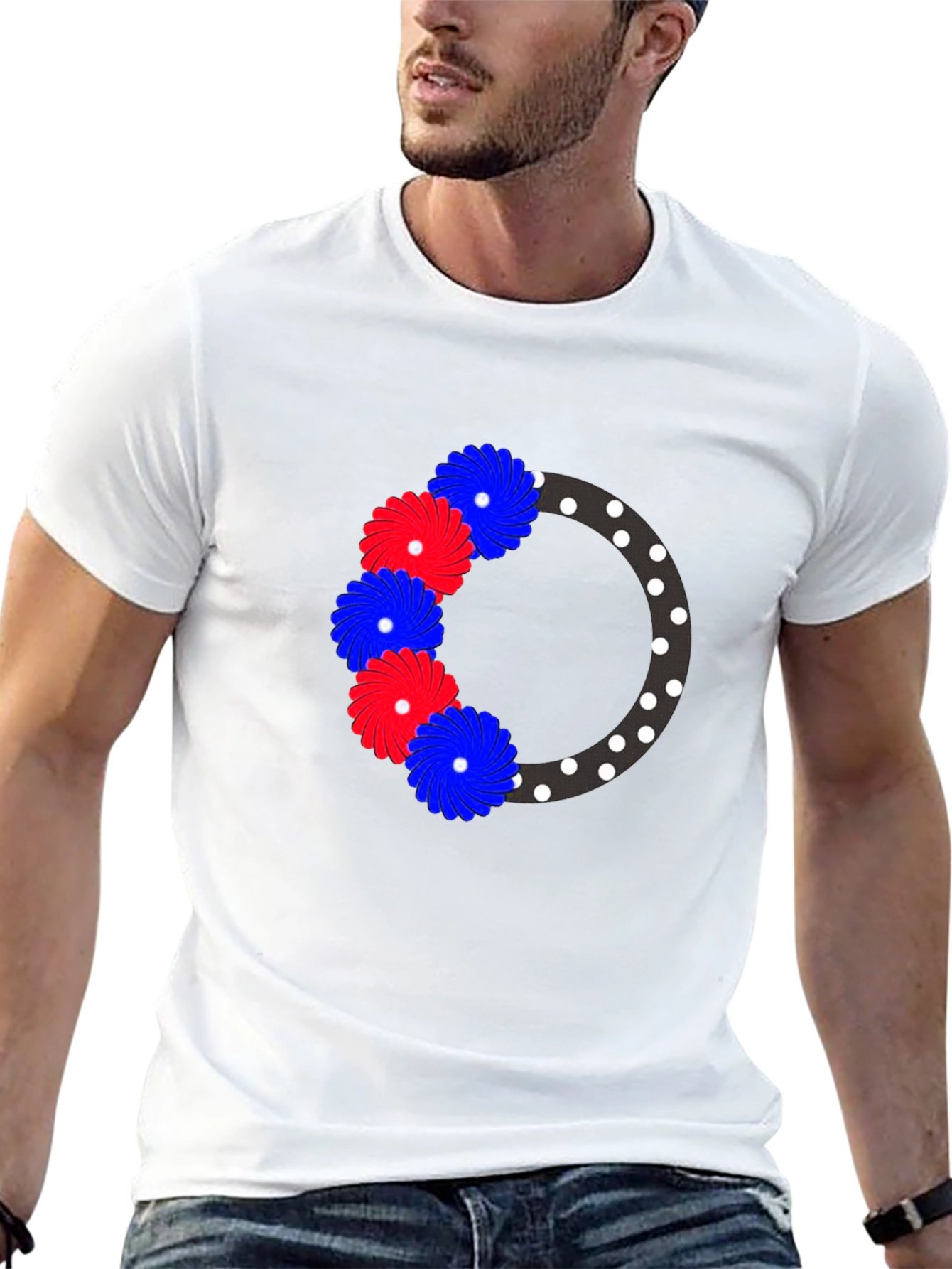 Floral Wreath Graphic Tee - Black