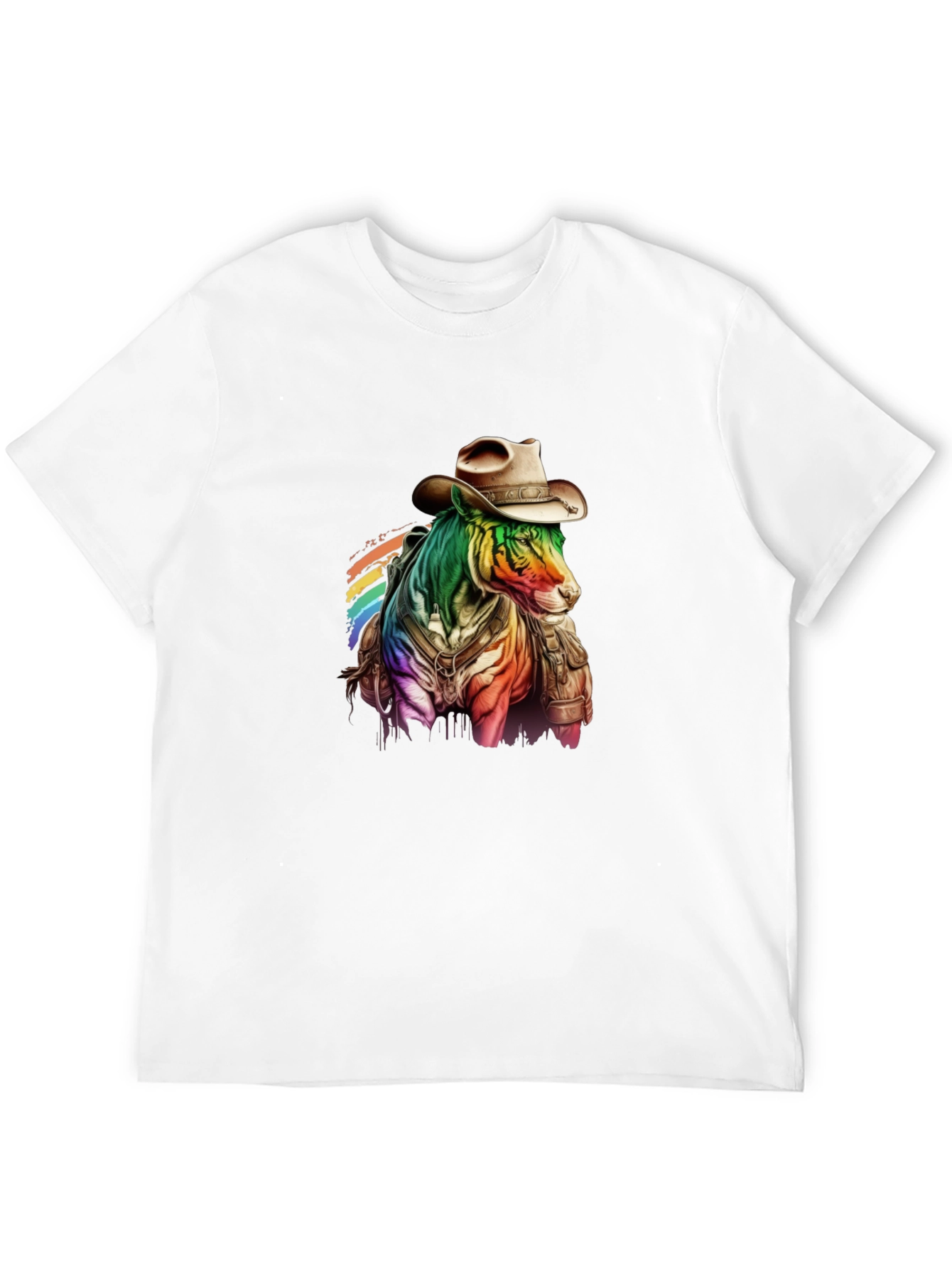 Rainbow Cowboy Horse Graphic Tee