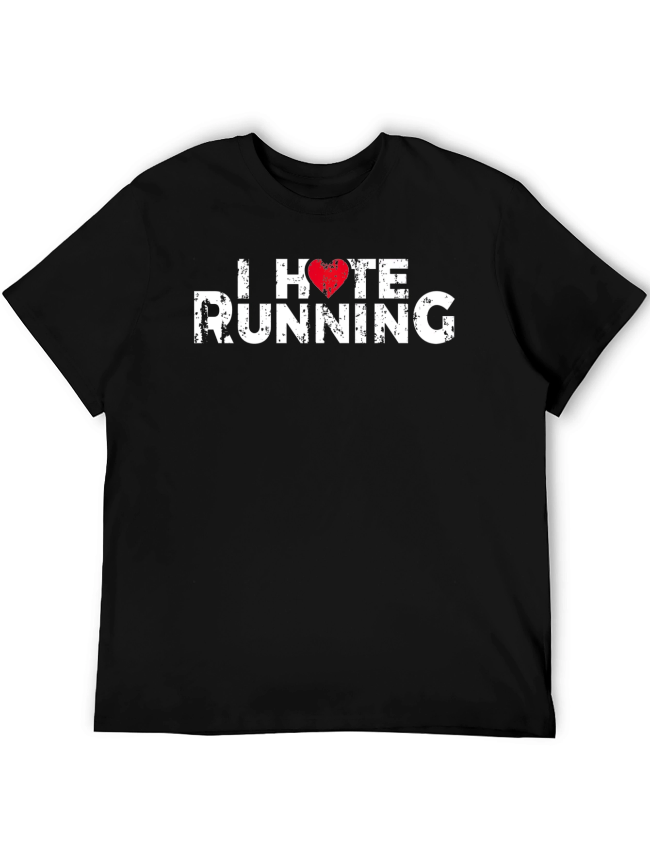 I Heart Hate Running Graphic Tee - Novelty Shirt
