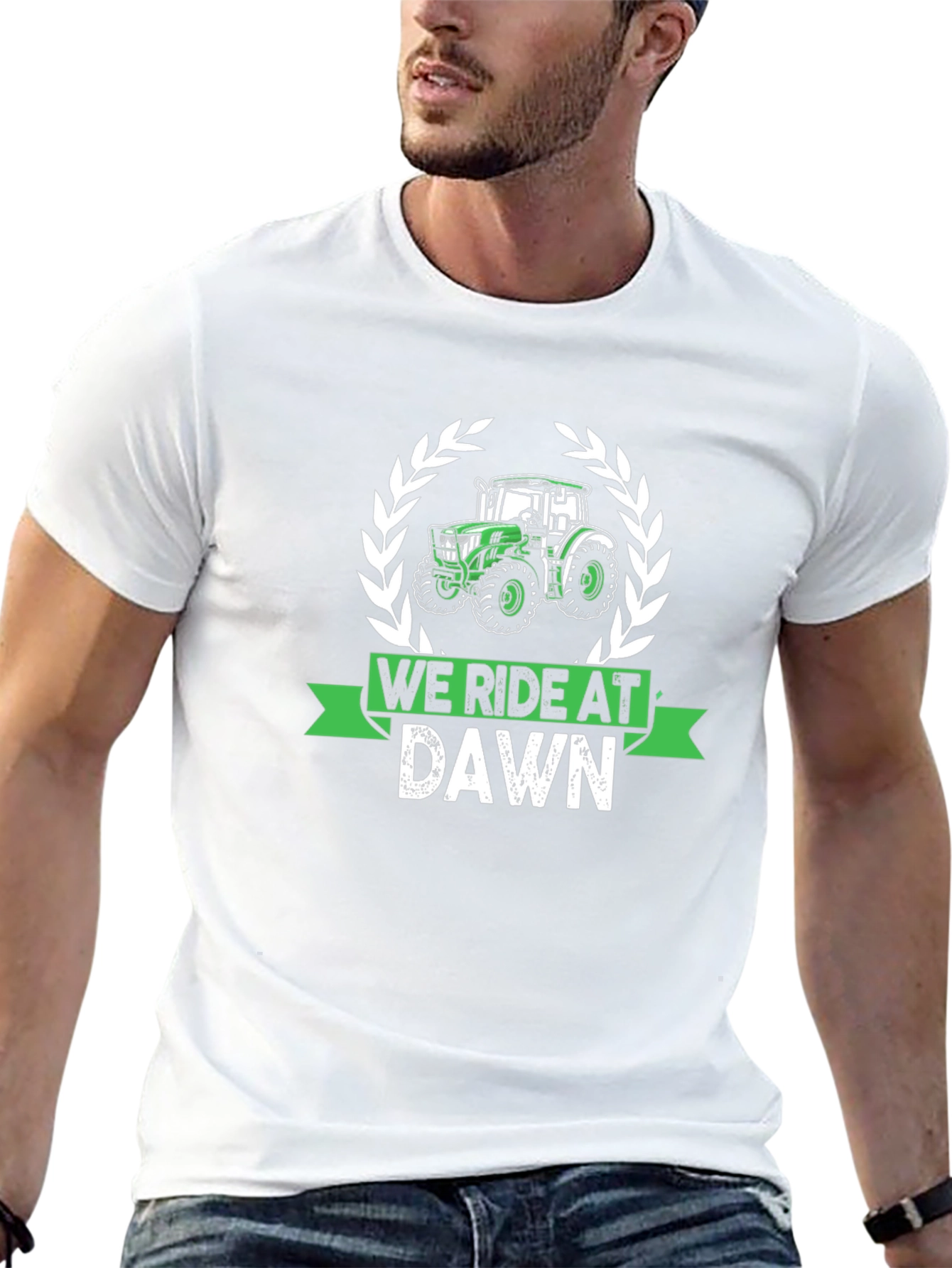 We Ride At Dawn Tractor Graphic Tee