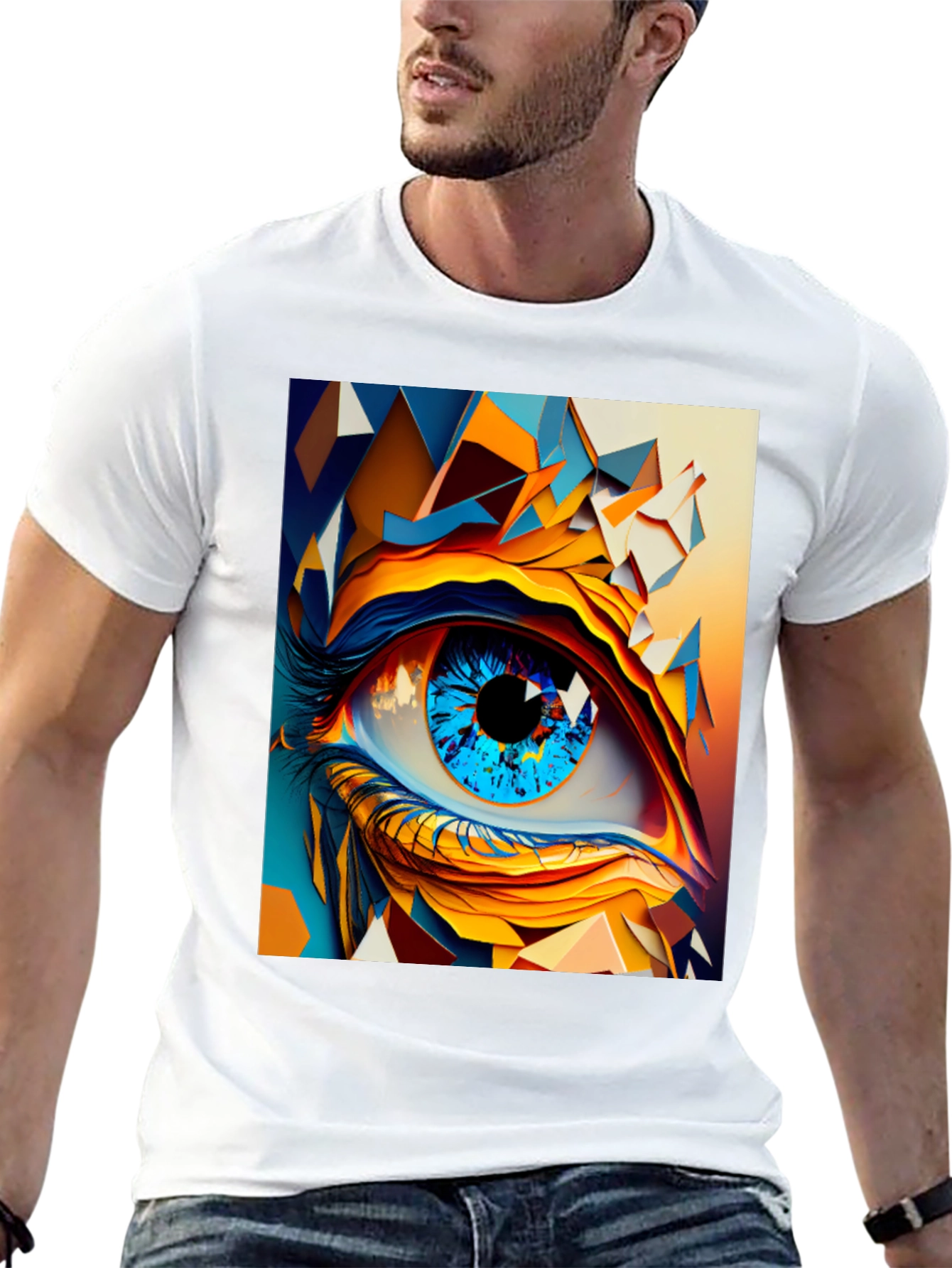 Abstract Eye Graphic T-Shirt - Stylish Unisex Tee