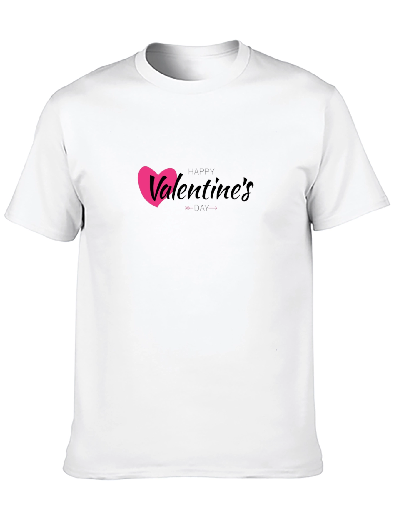 Happy Valentines Day Black Graphic Tee