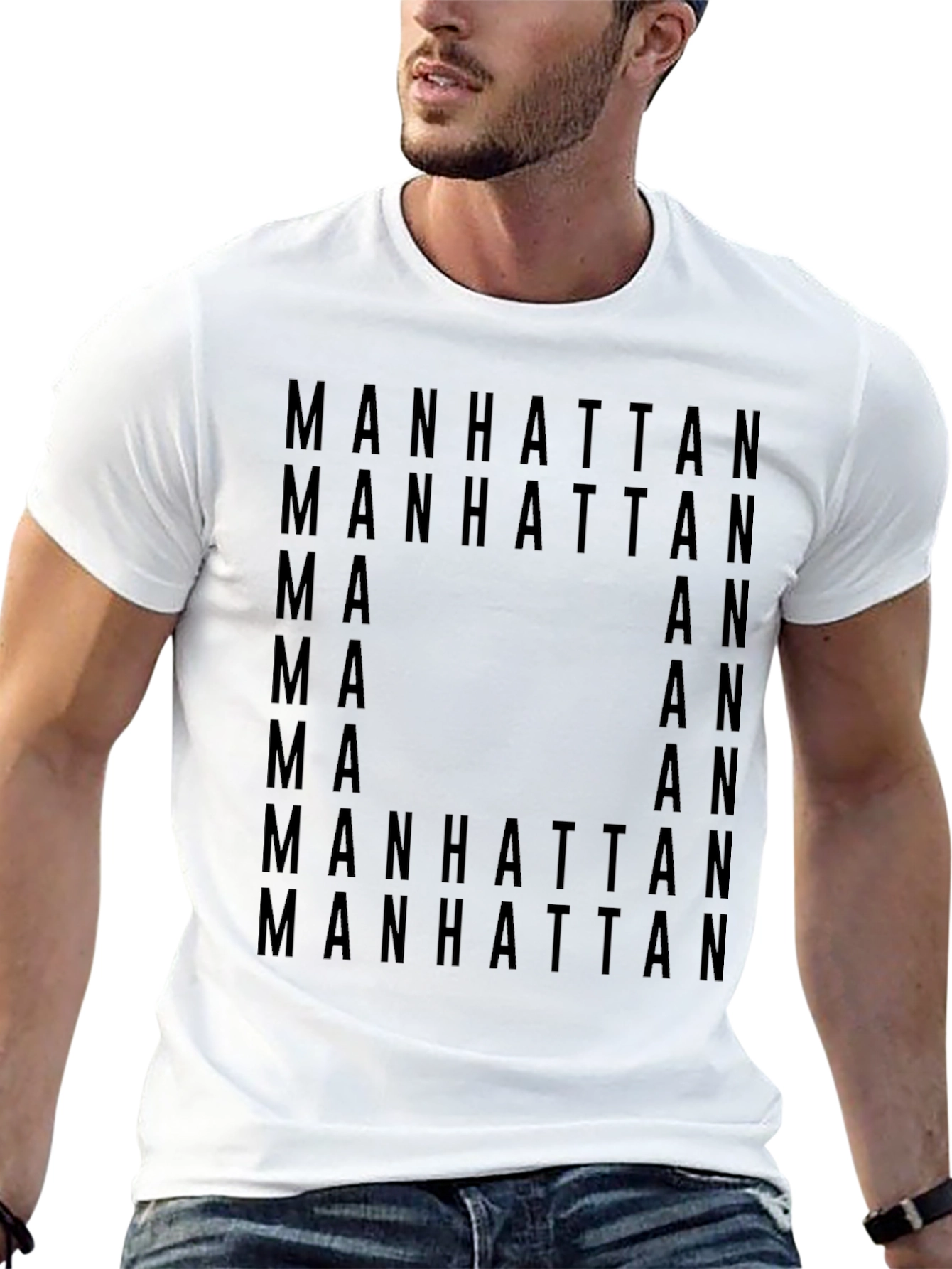 Manhattan Graphic Print Black T-Shirt