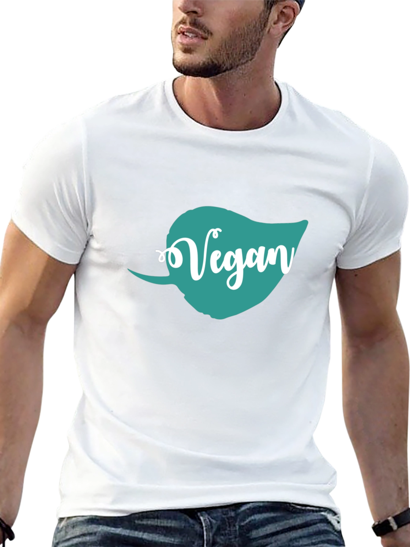 Vegan Leaf Graphic T-Shirt - Unisex Black Tee