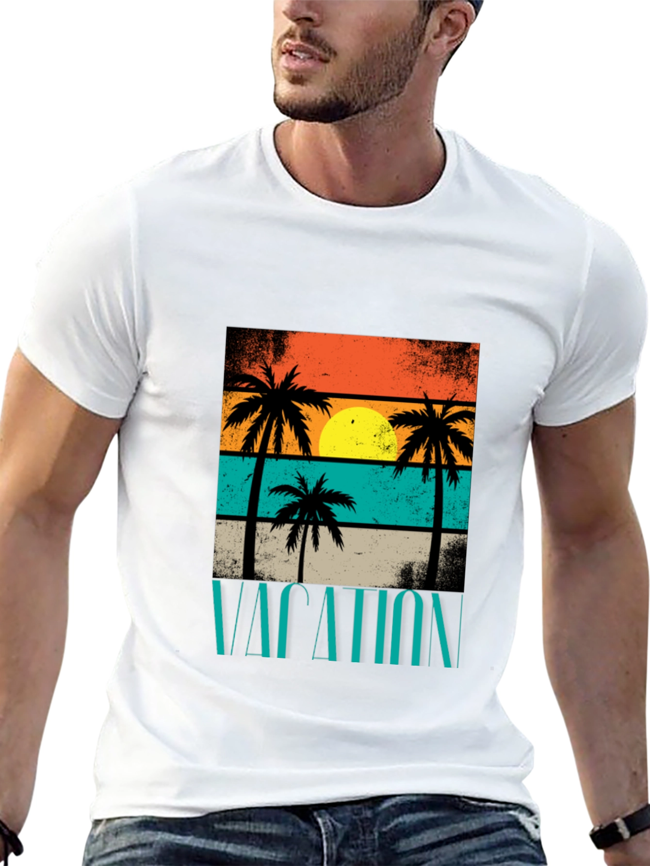 Vacation Palm Tree Graphic T-Shirt
