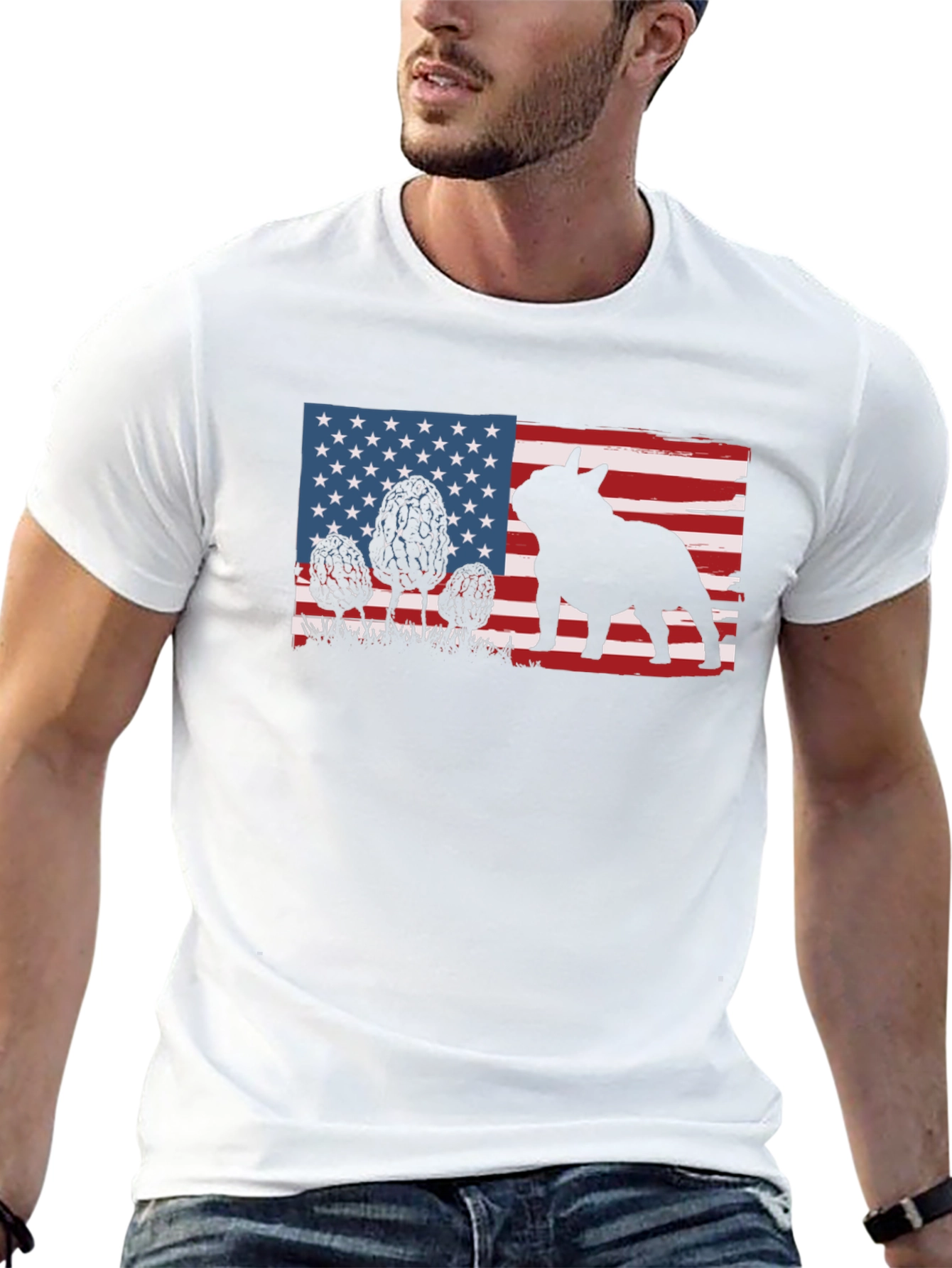 American Flag French Bulldog T-Shirt