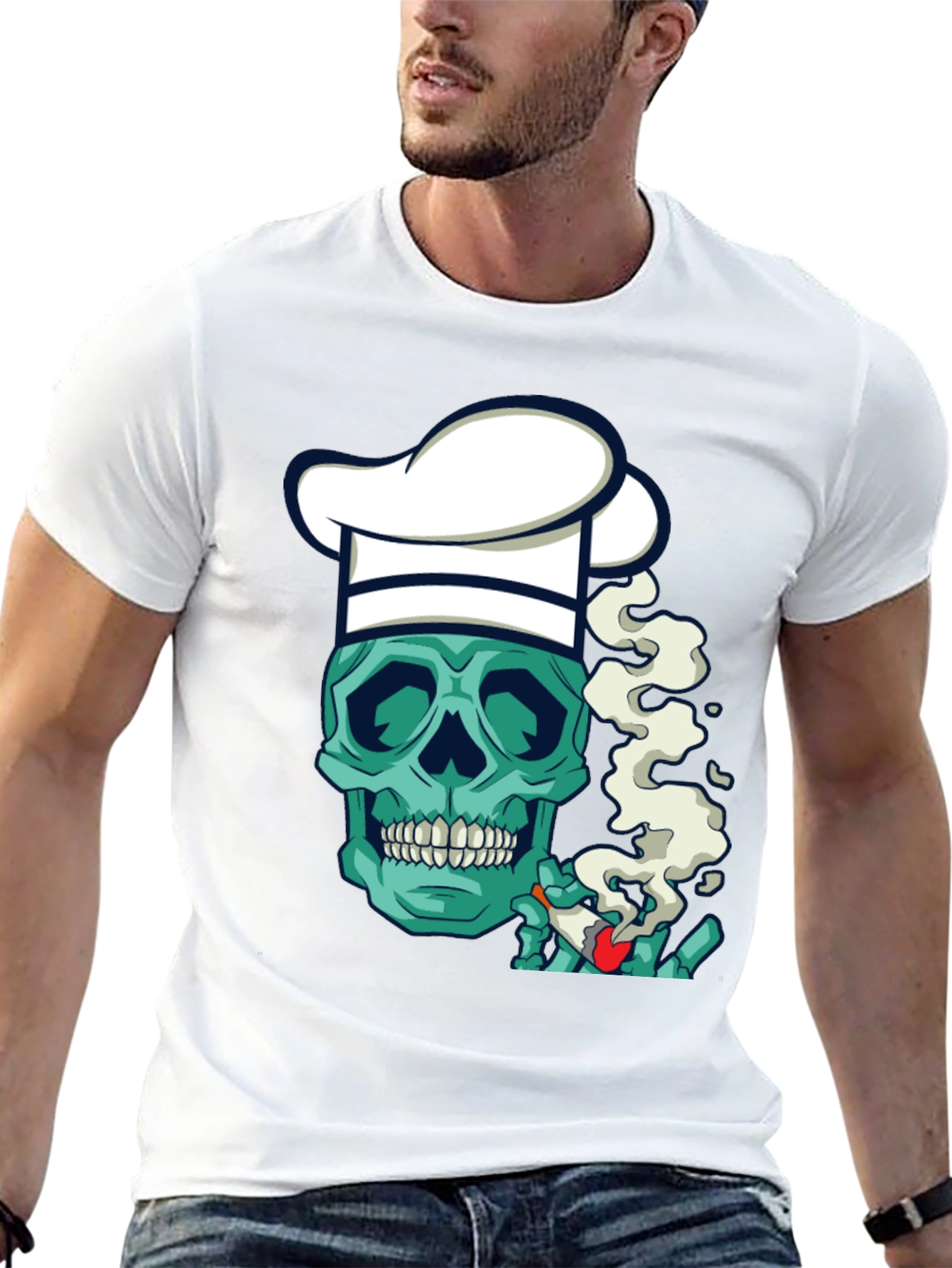 Chef Skull Smoker T-Shirt - Cool Graphic Tee
