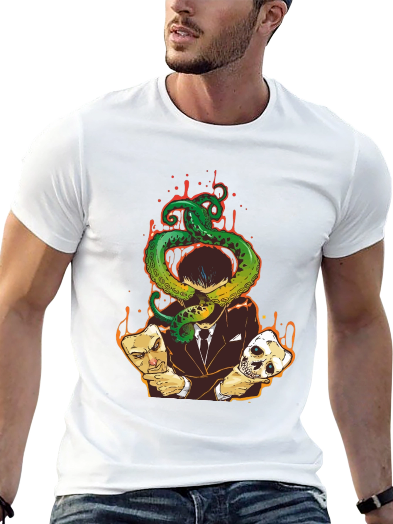 Octopus Masked Man Graphic Tee