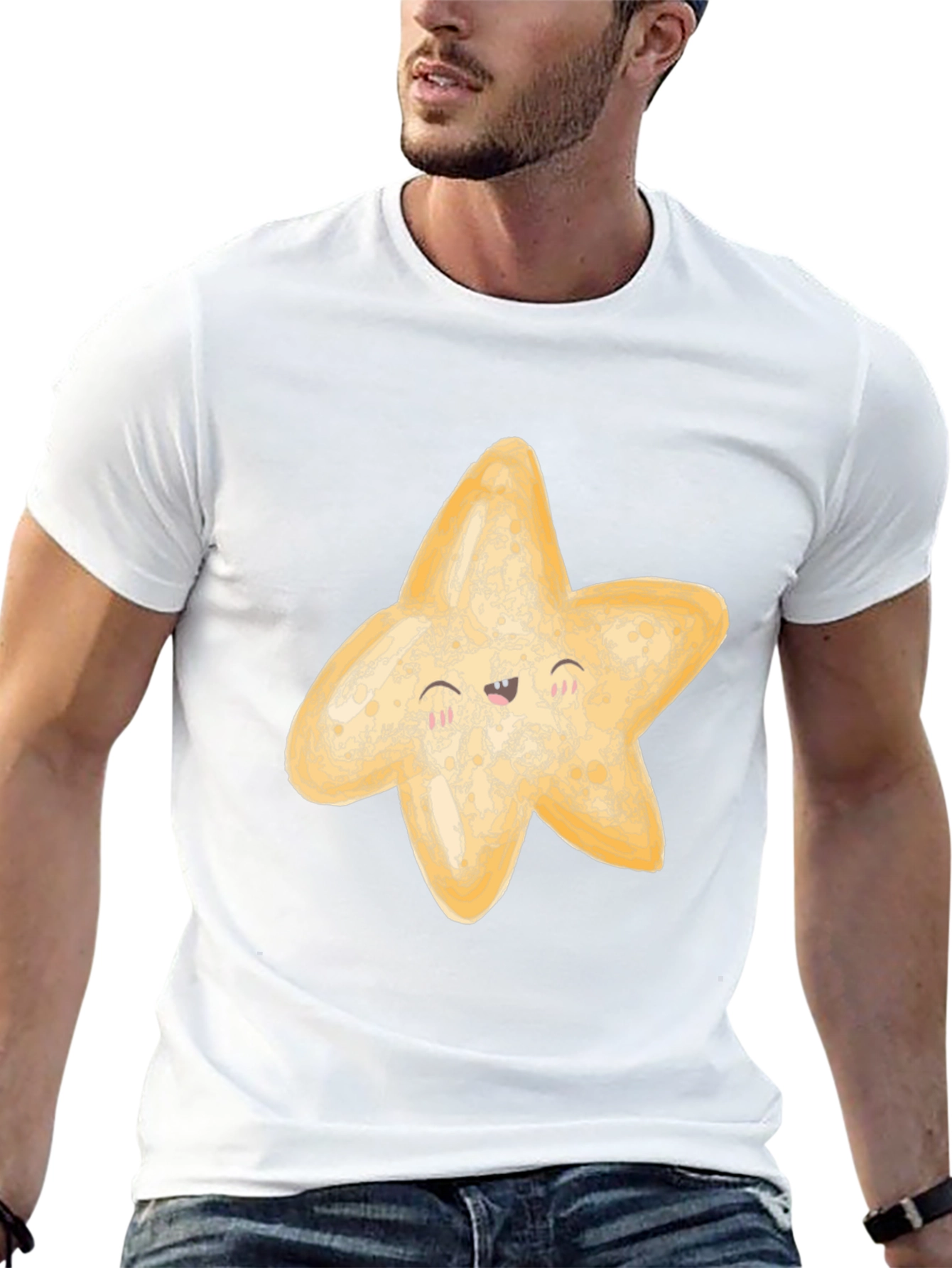 Cute Starfish Graphic Black T-Shirt