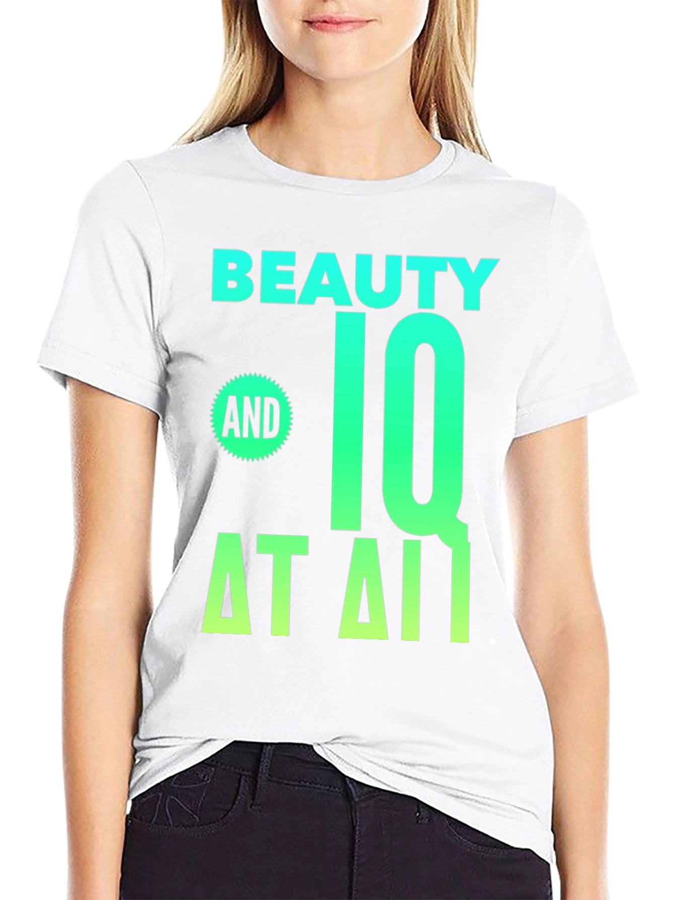Beauty and IQ T-Shirt - Novelty Graphic Tee