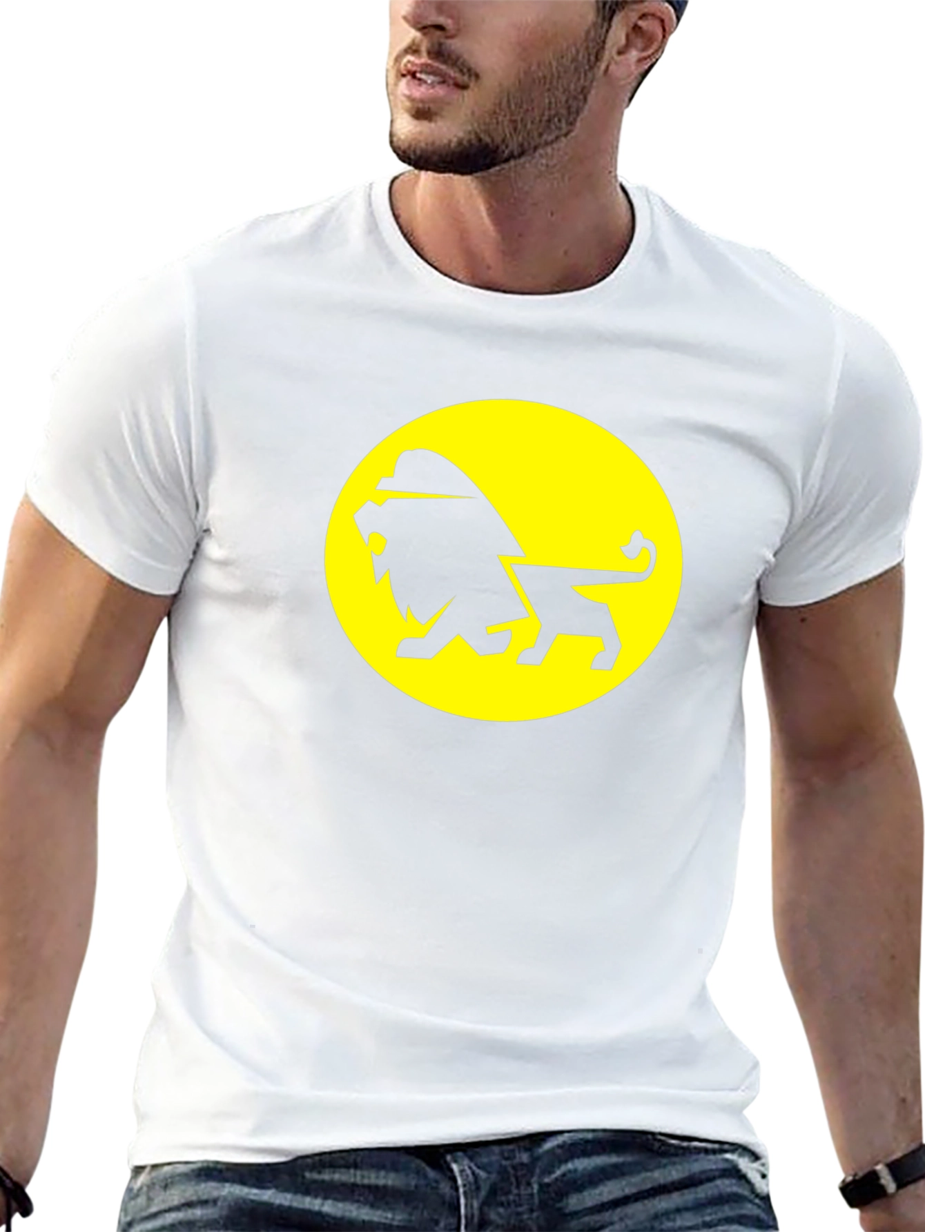 Lion Graphic Tee - Black Cotton T-Shirt