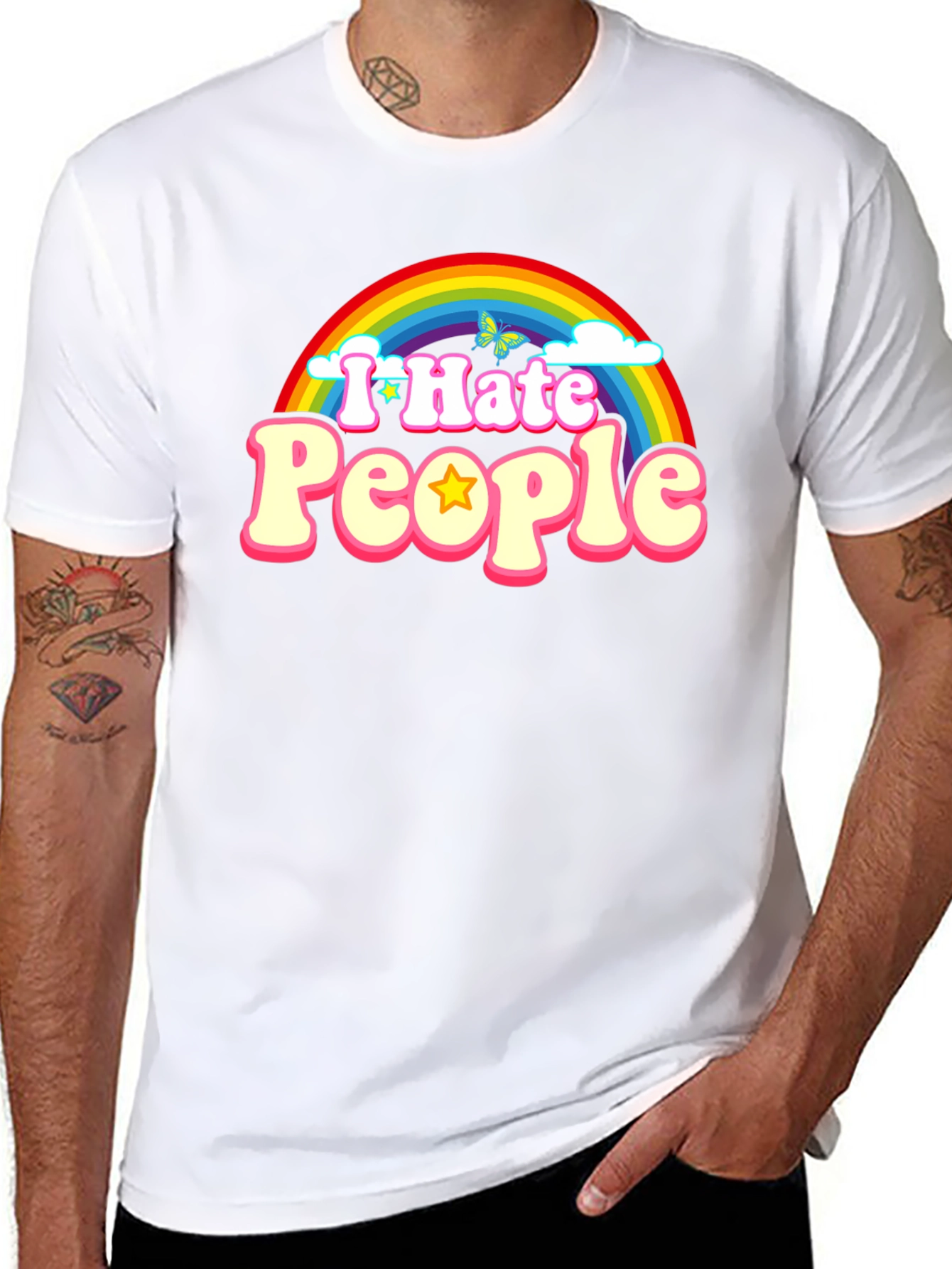 I Hate People Rainbow Graphic Tee