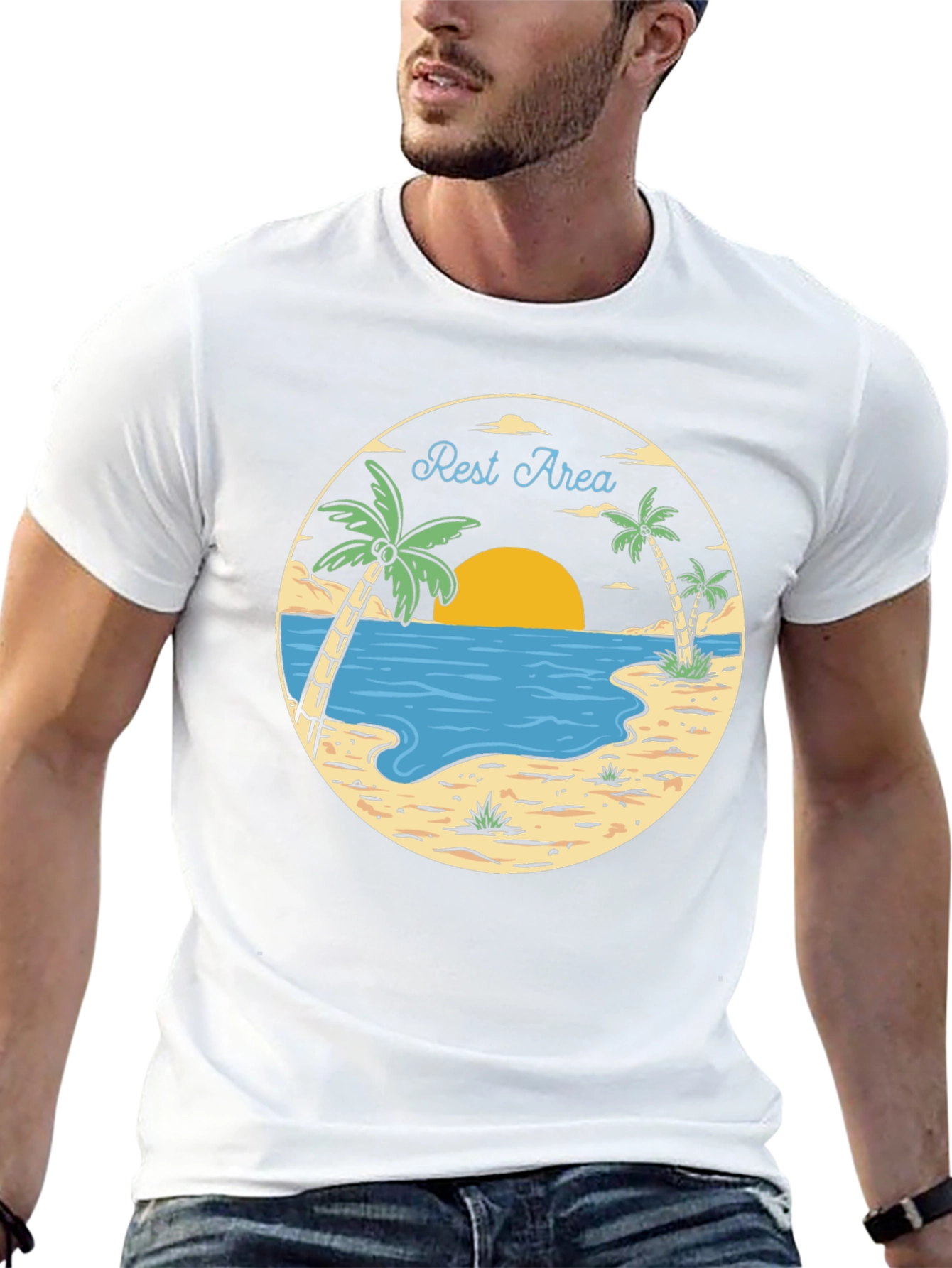 Rest Area Tropical Graphic T-Shirt