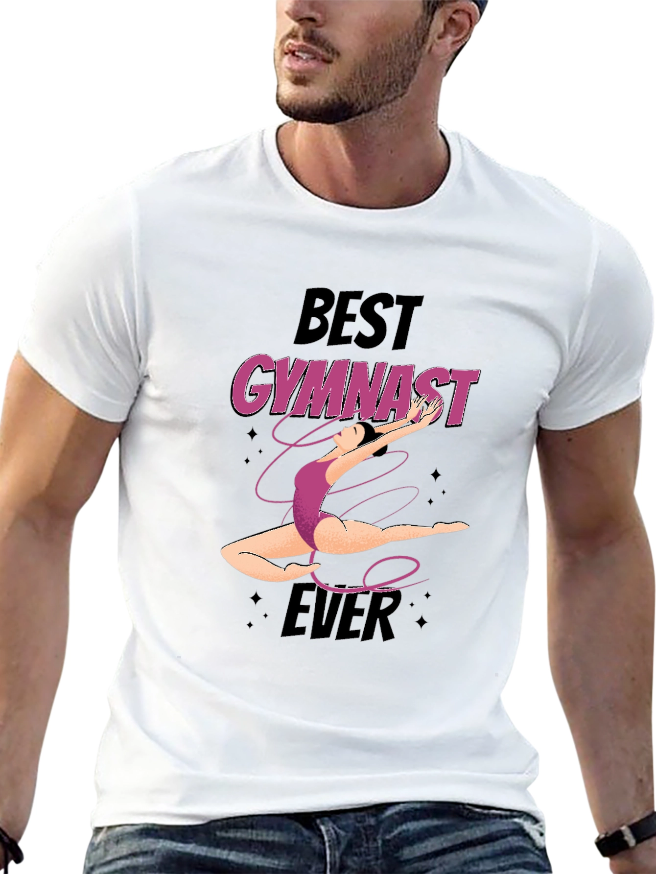 Best Gymnast Ever Graphic T-Shirt - Black Cotton Tee