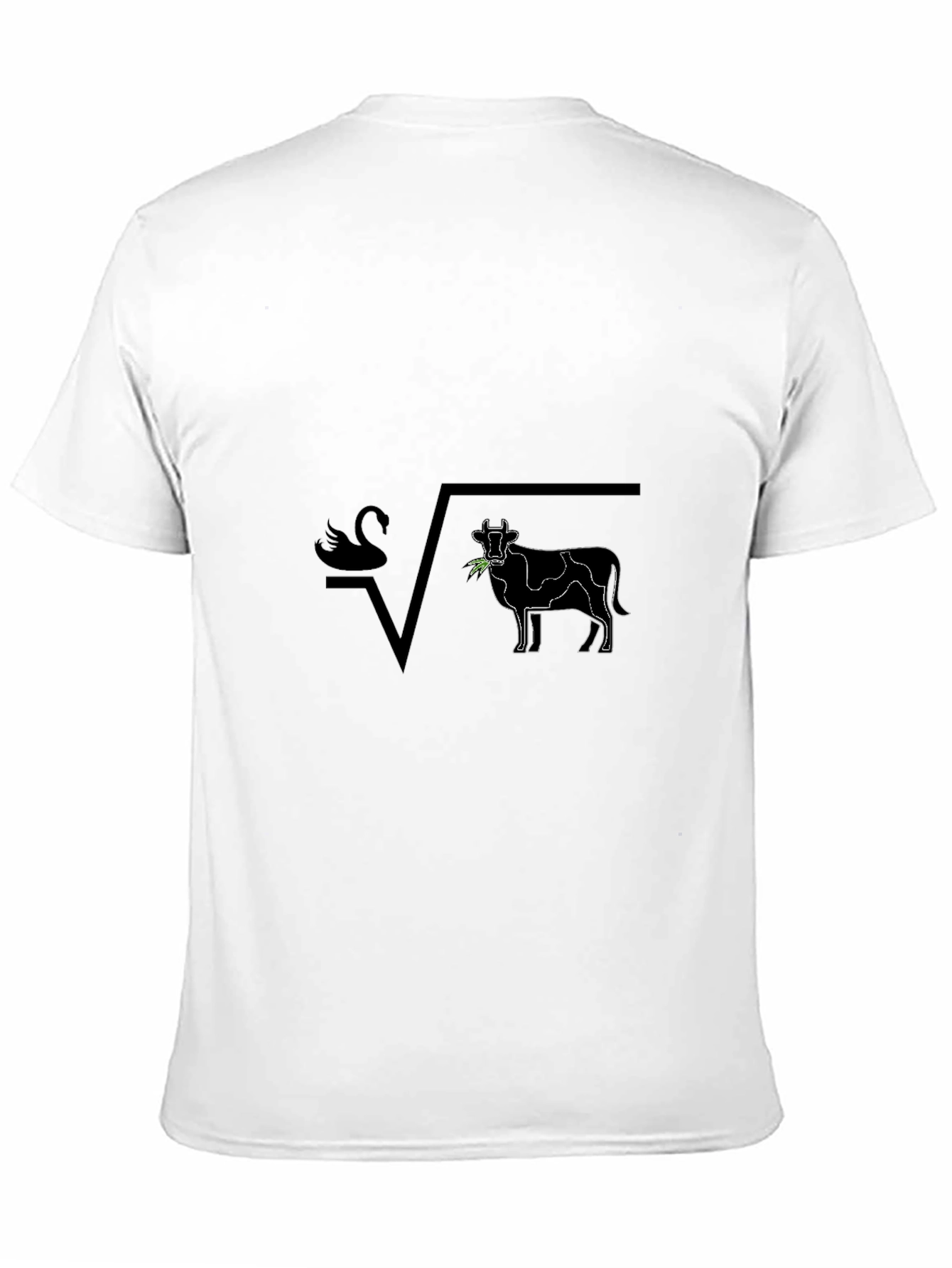 Swan + Cow = Funny Math Pun Black T-Shirt