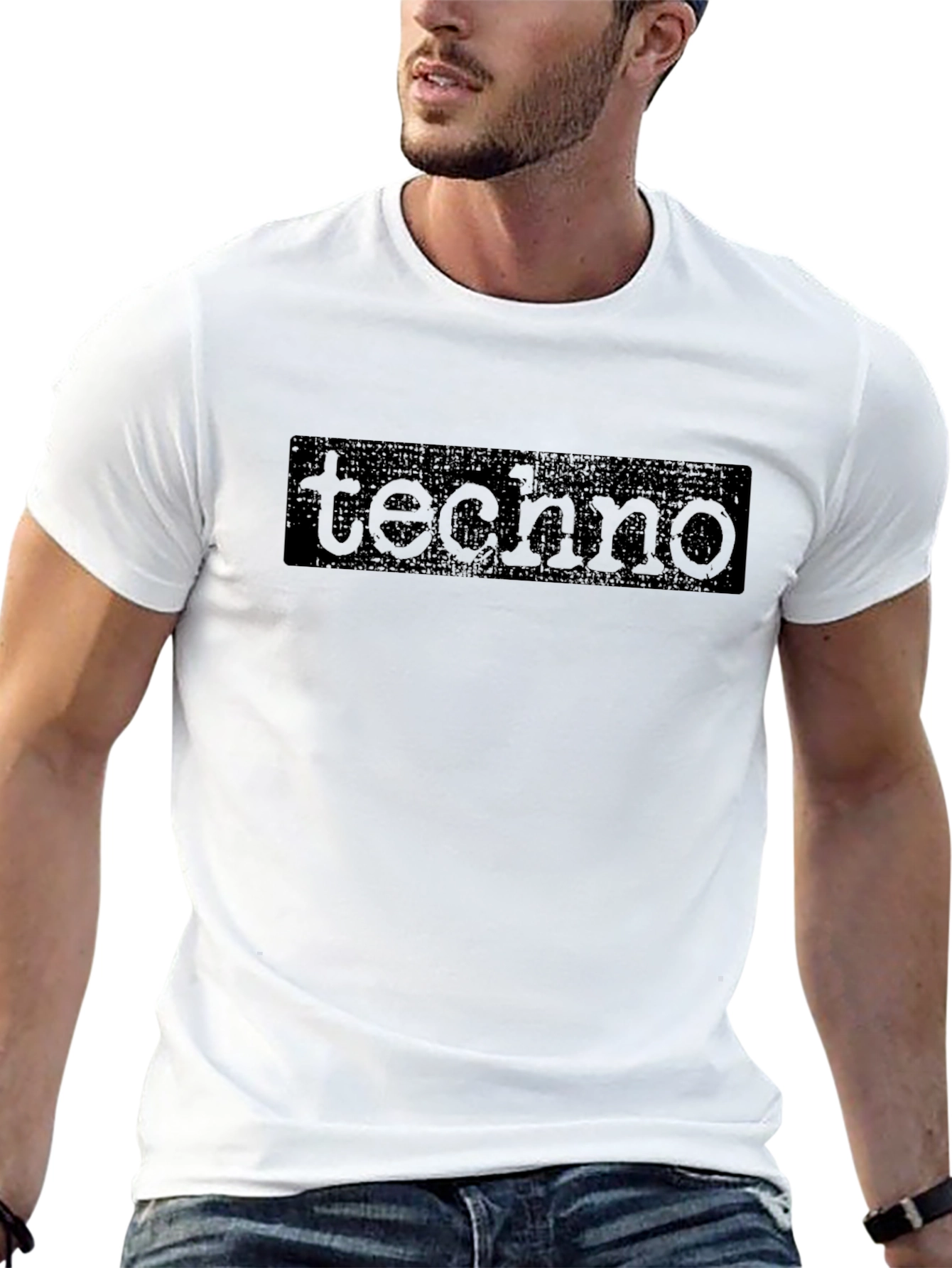 Techno Graphic Tee - Black Cotton Comfort
