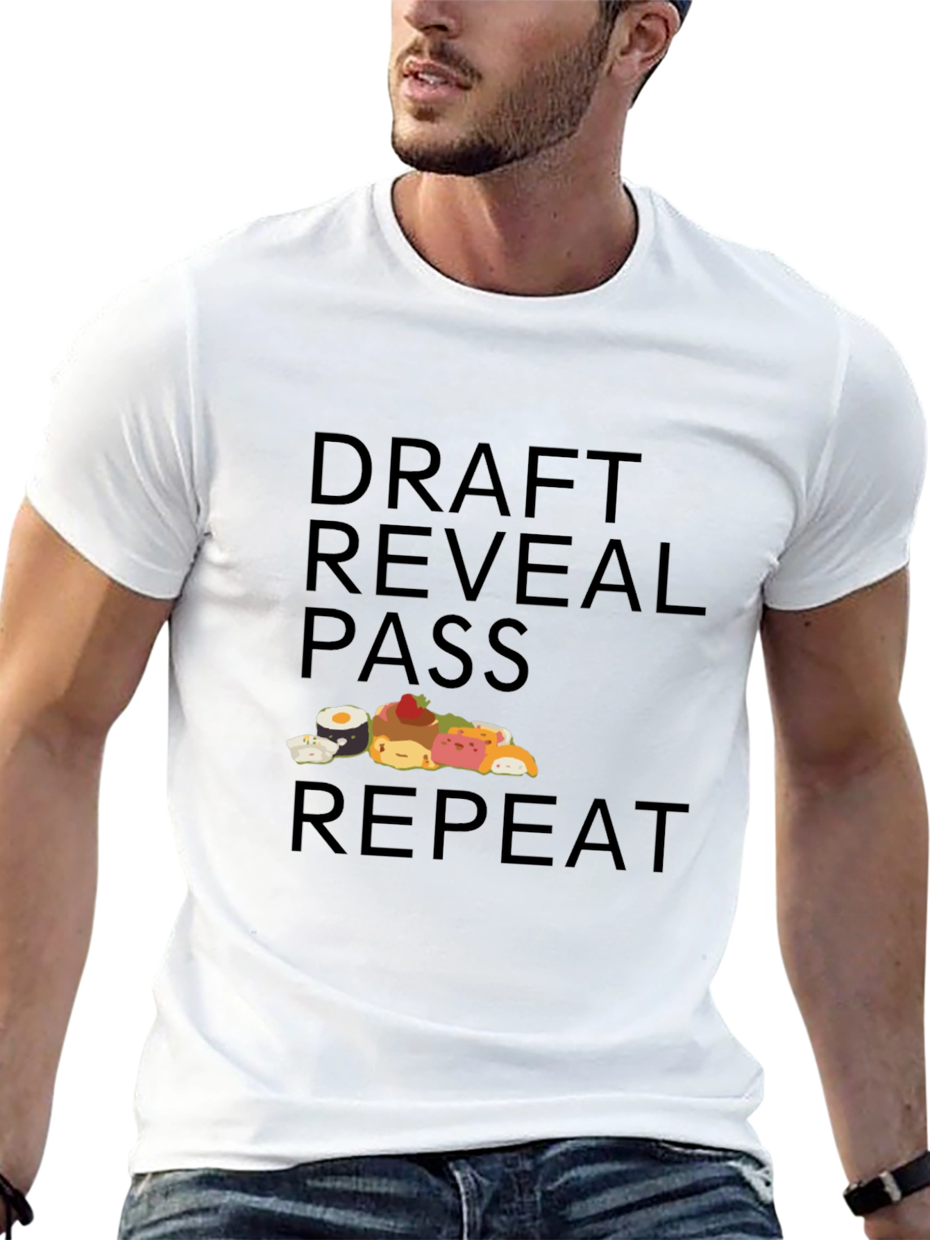 Draft Reveal Pass Repeat Sushi Graphic T-Shirt