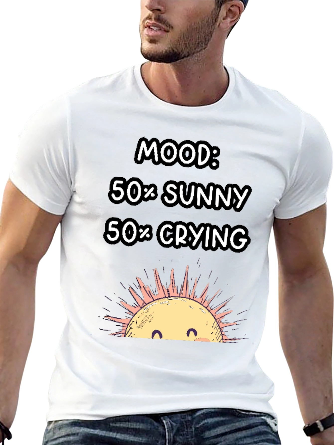 Mood 50% Sunny 50% Crying Graphic T-Shirt