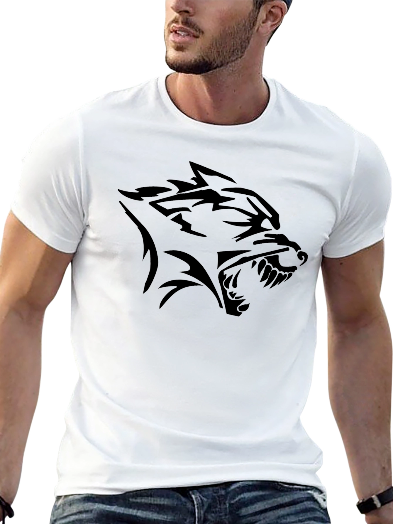 Black Wolf Graphic Tee - Bold Style