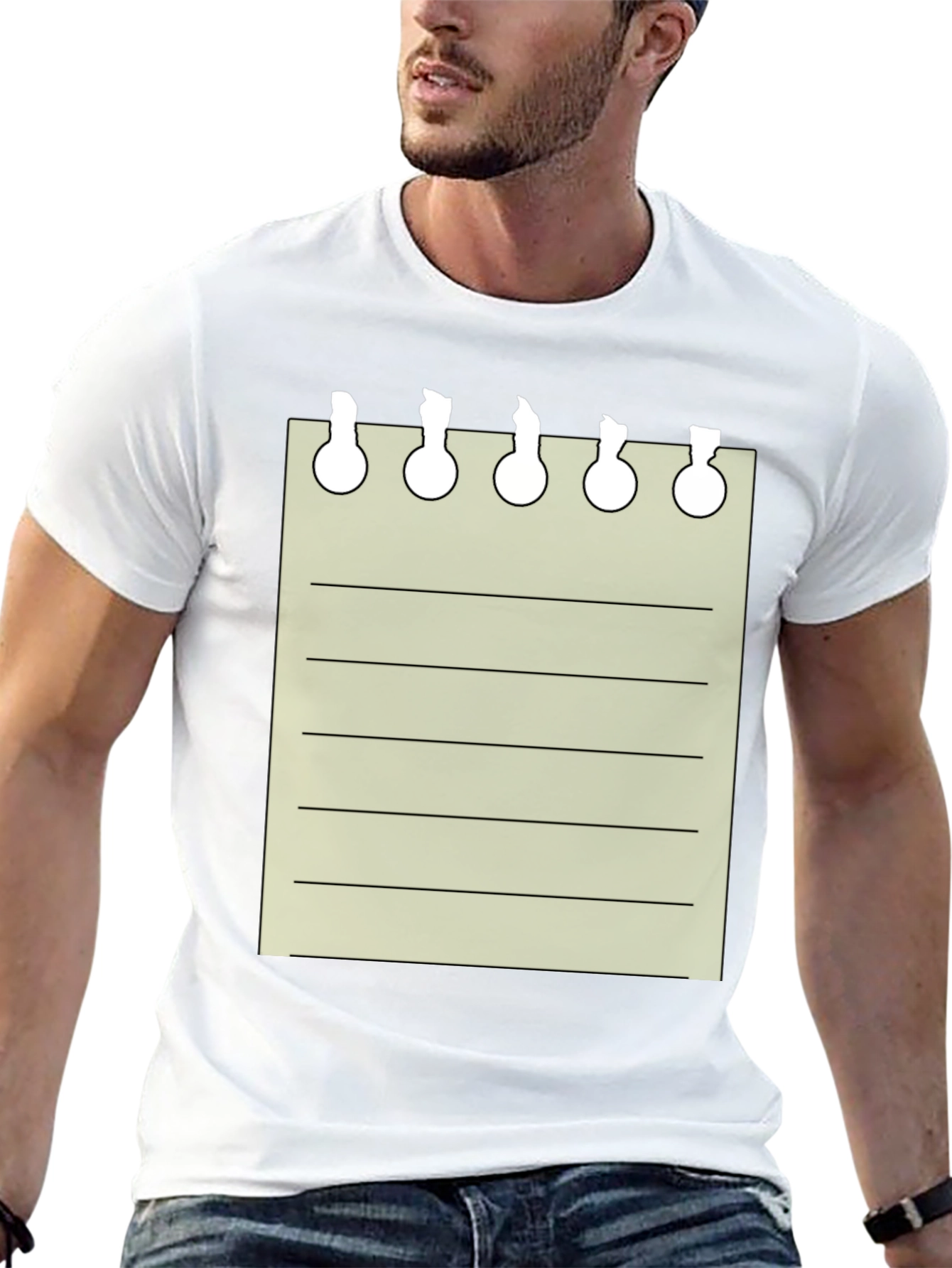 Novelty Notepad Graphic Tee - Black T-Shirt
