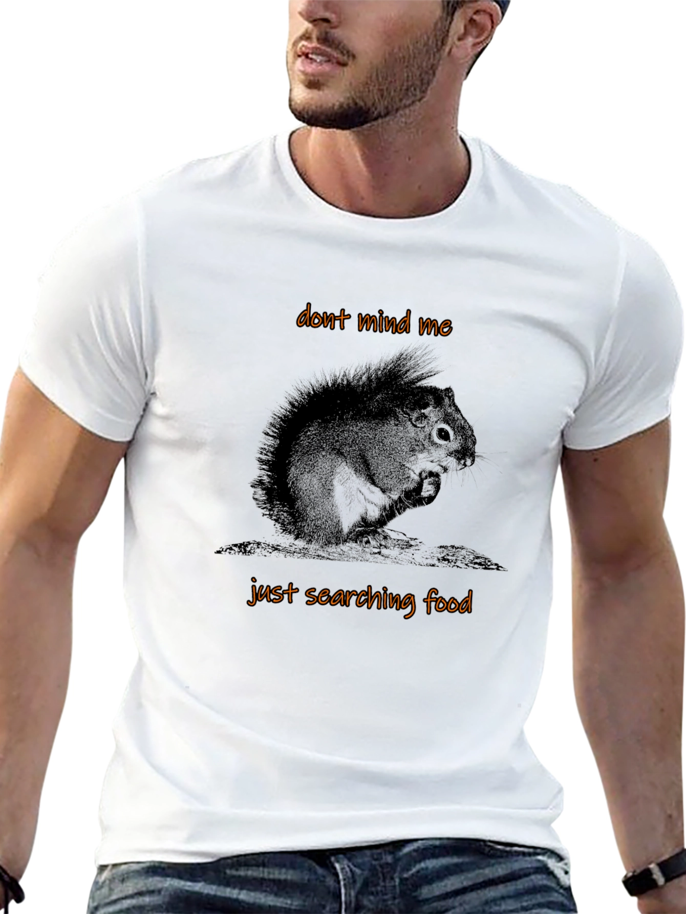 Whimsical Squirrel Graphic Tee - Dont Mind Me