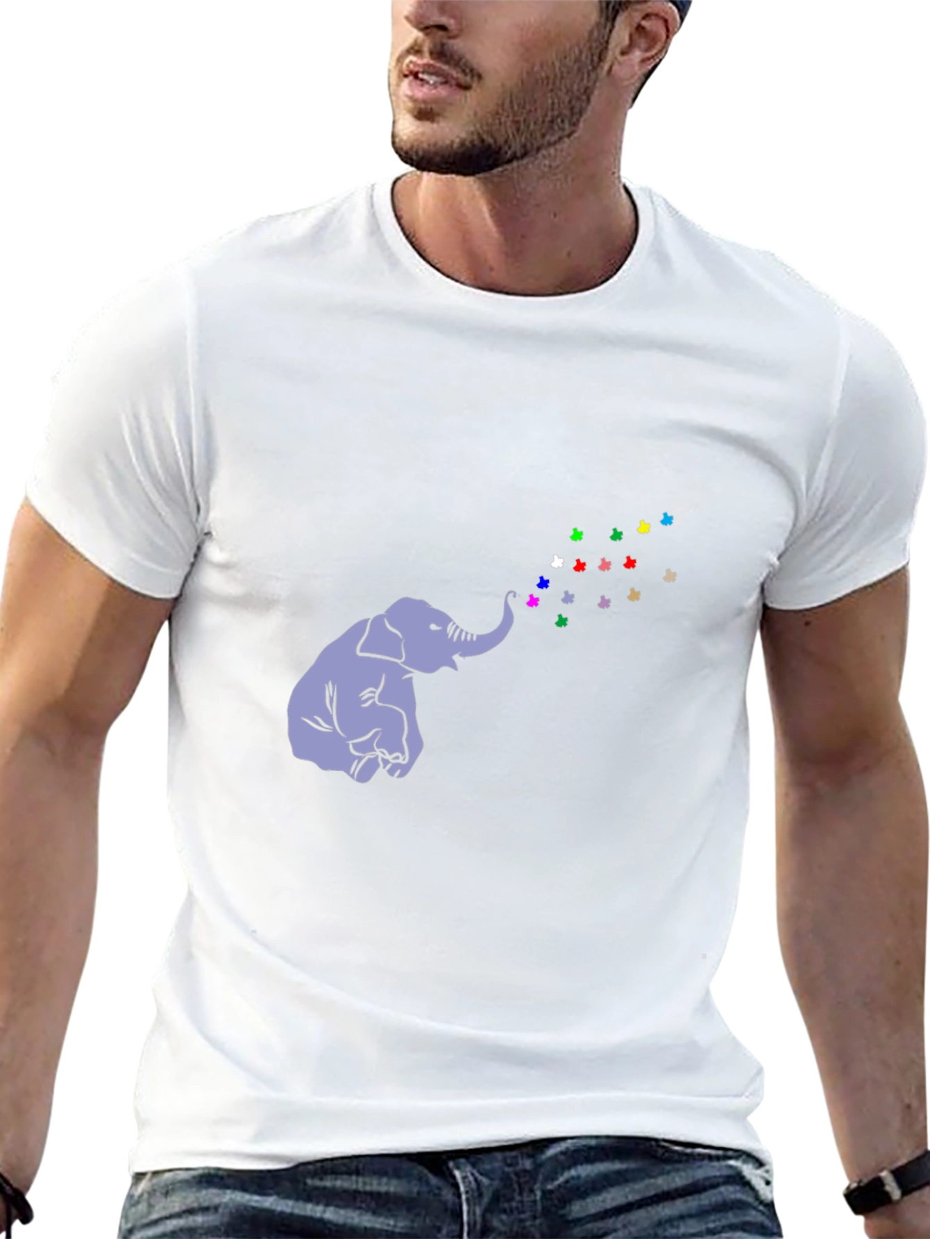 Elephant Butterfly T-Shirt - Black Cotton Tee