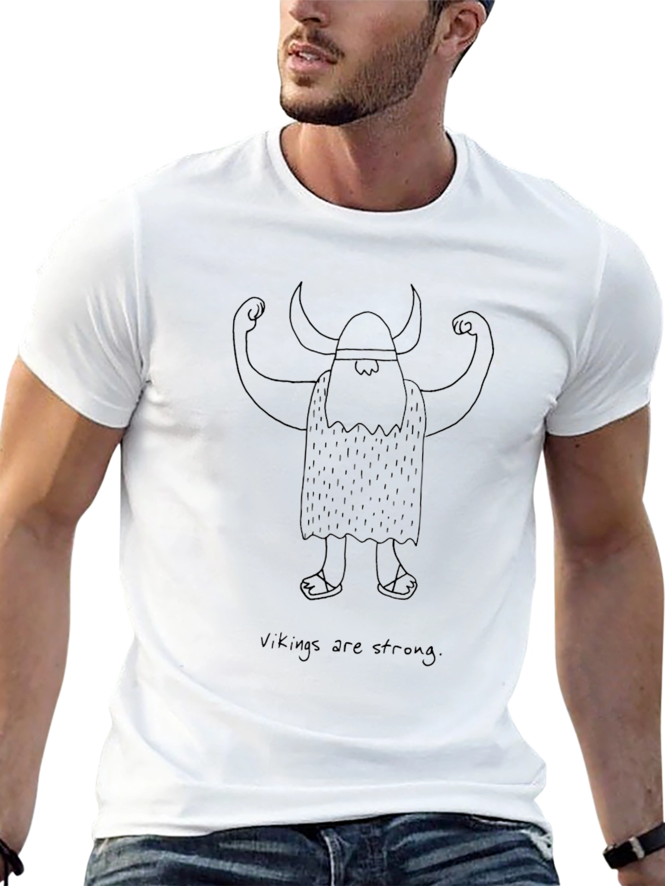 Vikings are Strong Graphic T-Shirt - Black