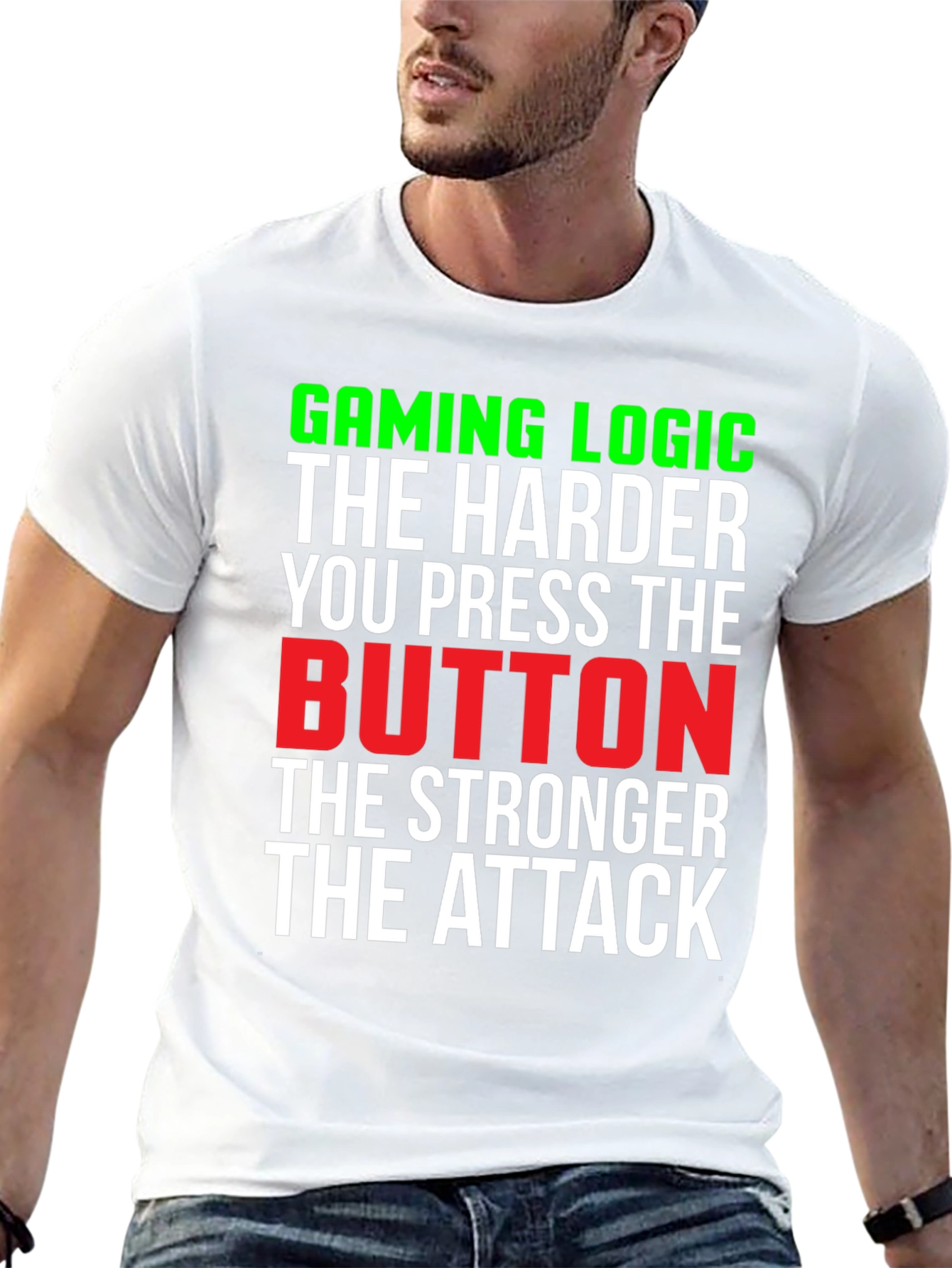 Gaming Logic T-Shirt - Harder Button Press Stronger Attack!