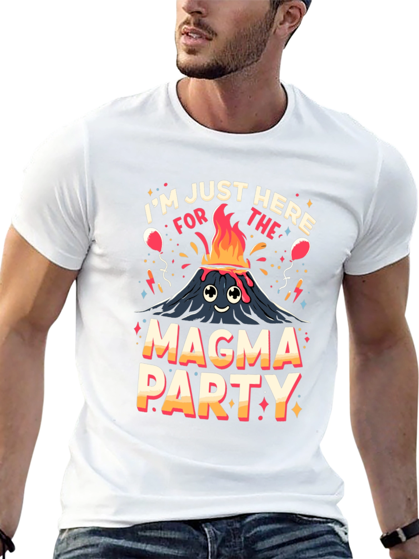 Magma Party Graphic Tee - Volcano Humor T-Shirt
