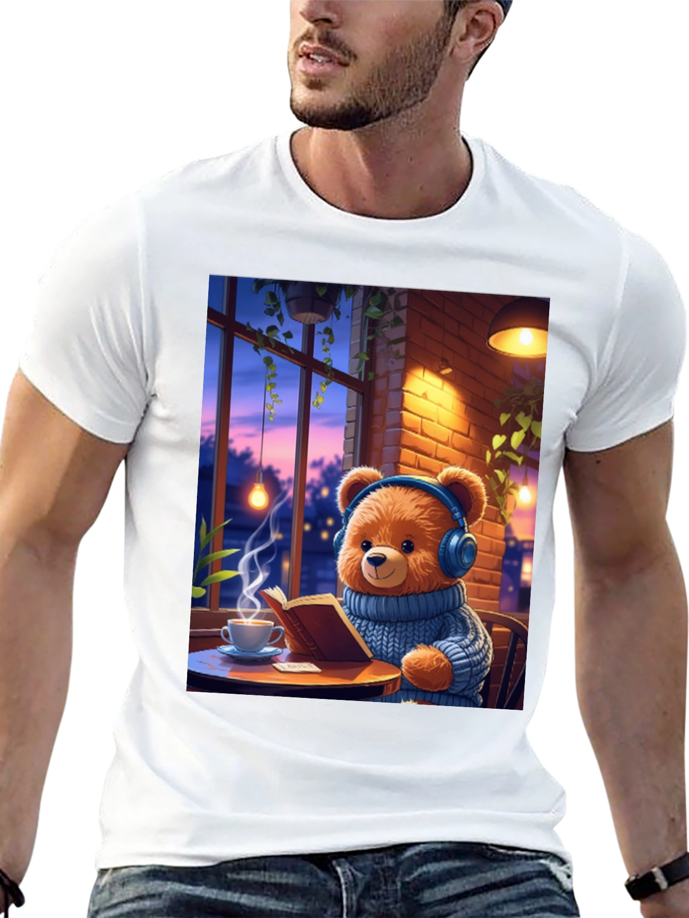 Cozy Bear T-Shirt - Relaxed Vibe Book Lover