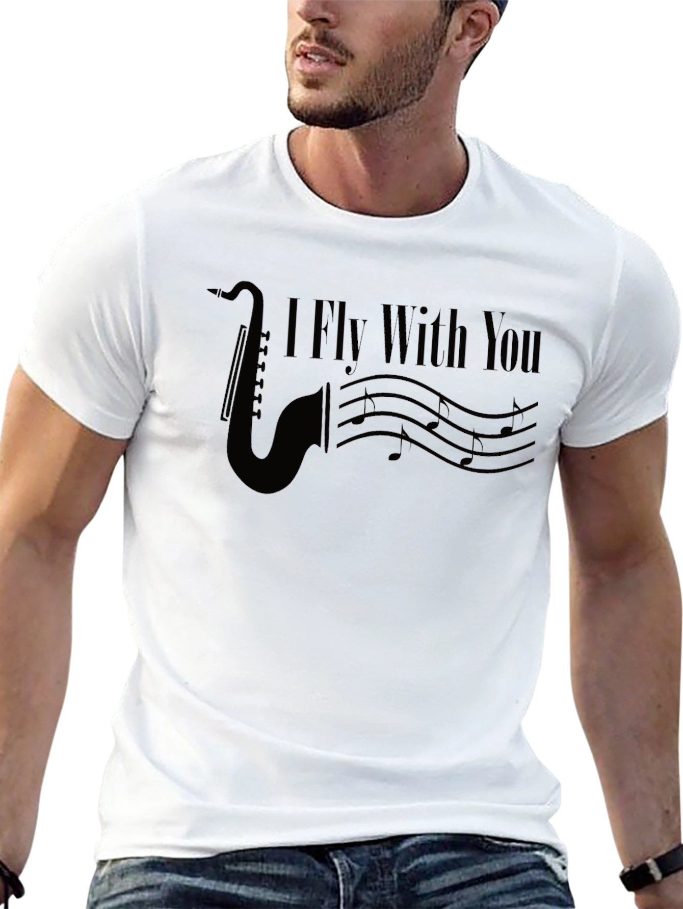 I Fly With You Saxophone Graphic T-Shirt
