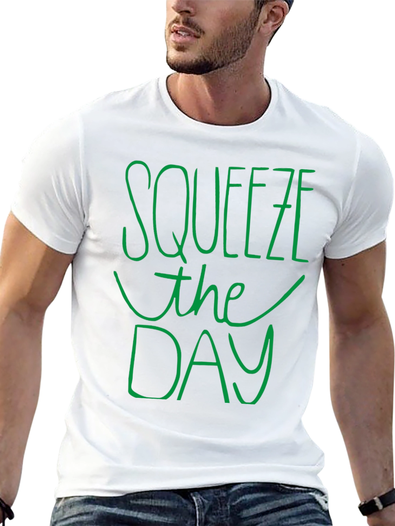 Squeeze the Day Graphic Tee - Black Casual T-Shirt