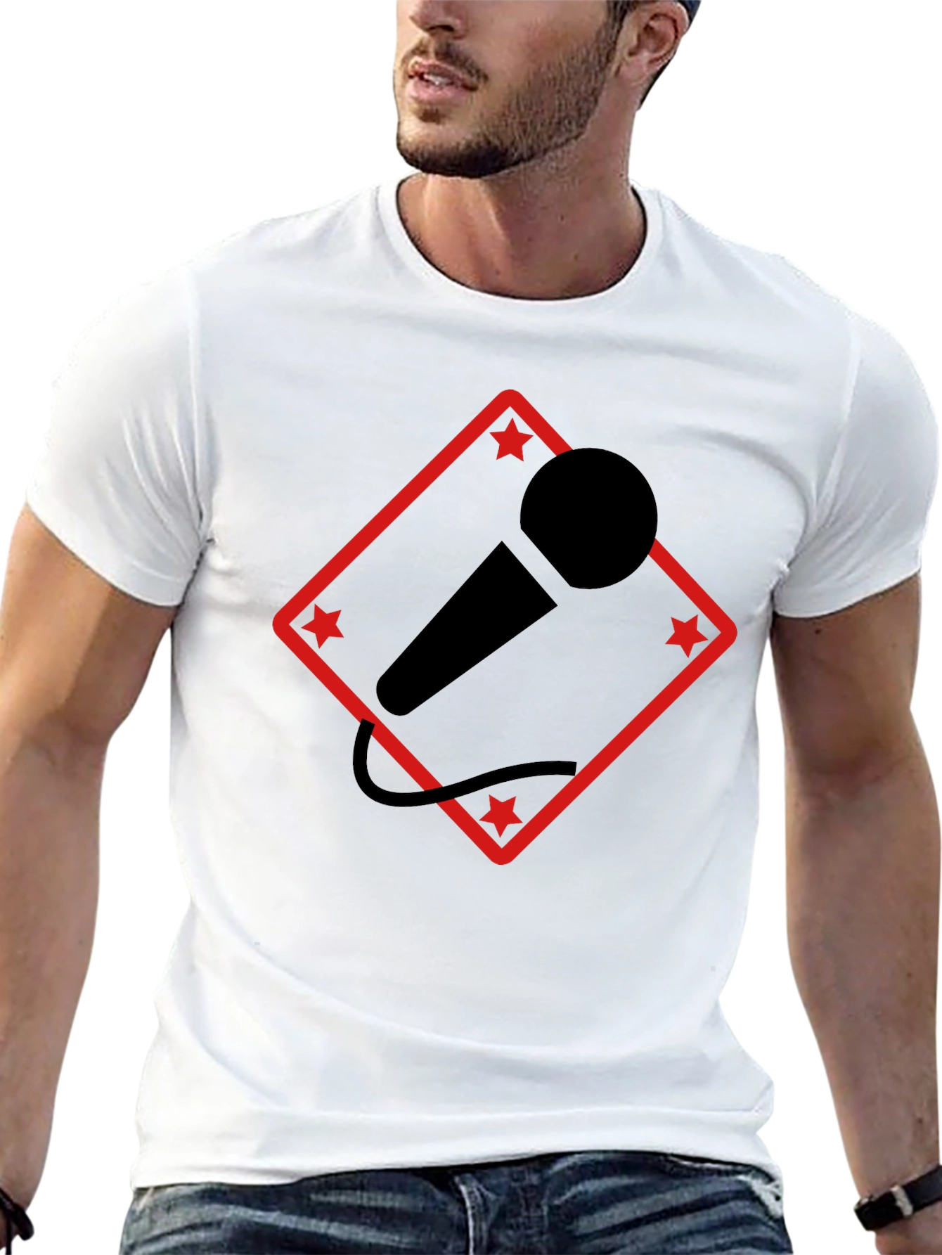 Mic Star T-Shirt - Black Graphic Tee