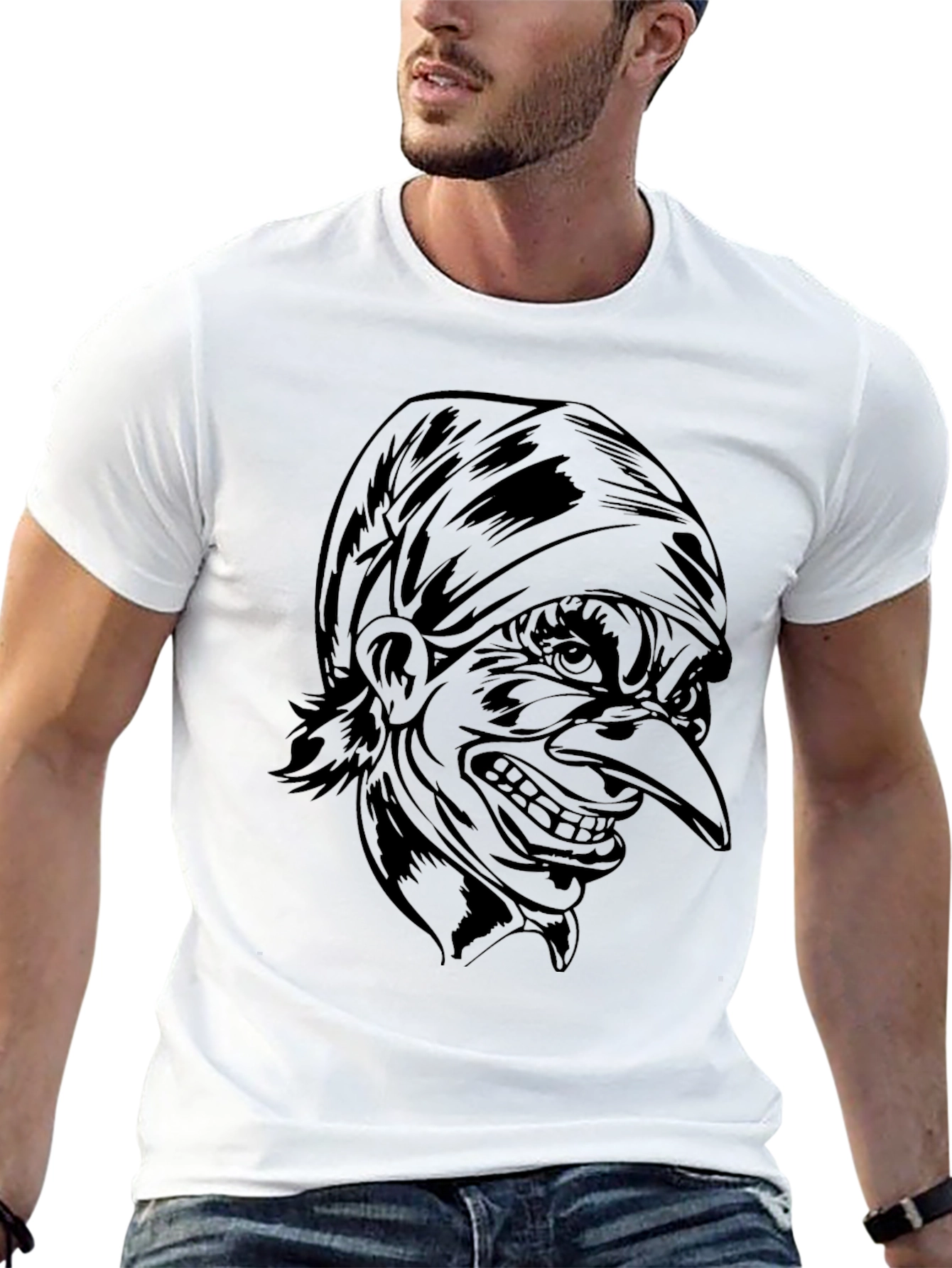 Mens Black Graphic T-Shirt - Goblin Design