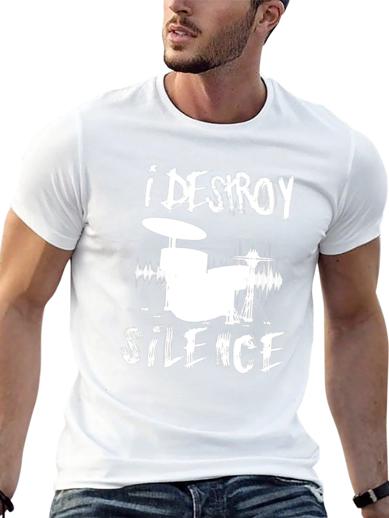 I Destroy Silence Drummer Black T-Shirt