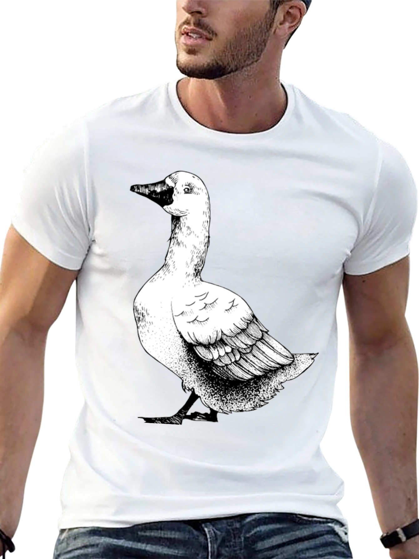 Goose Graphic T-Shirt - Black Cotton Tee