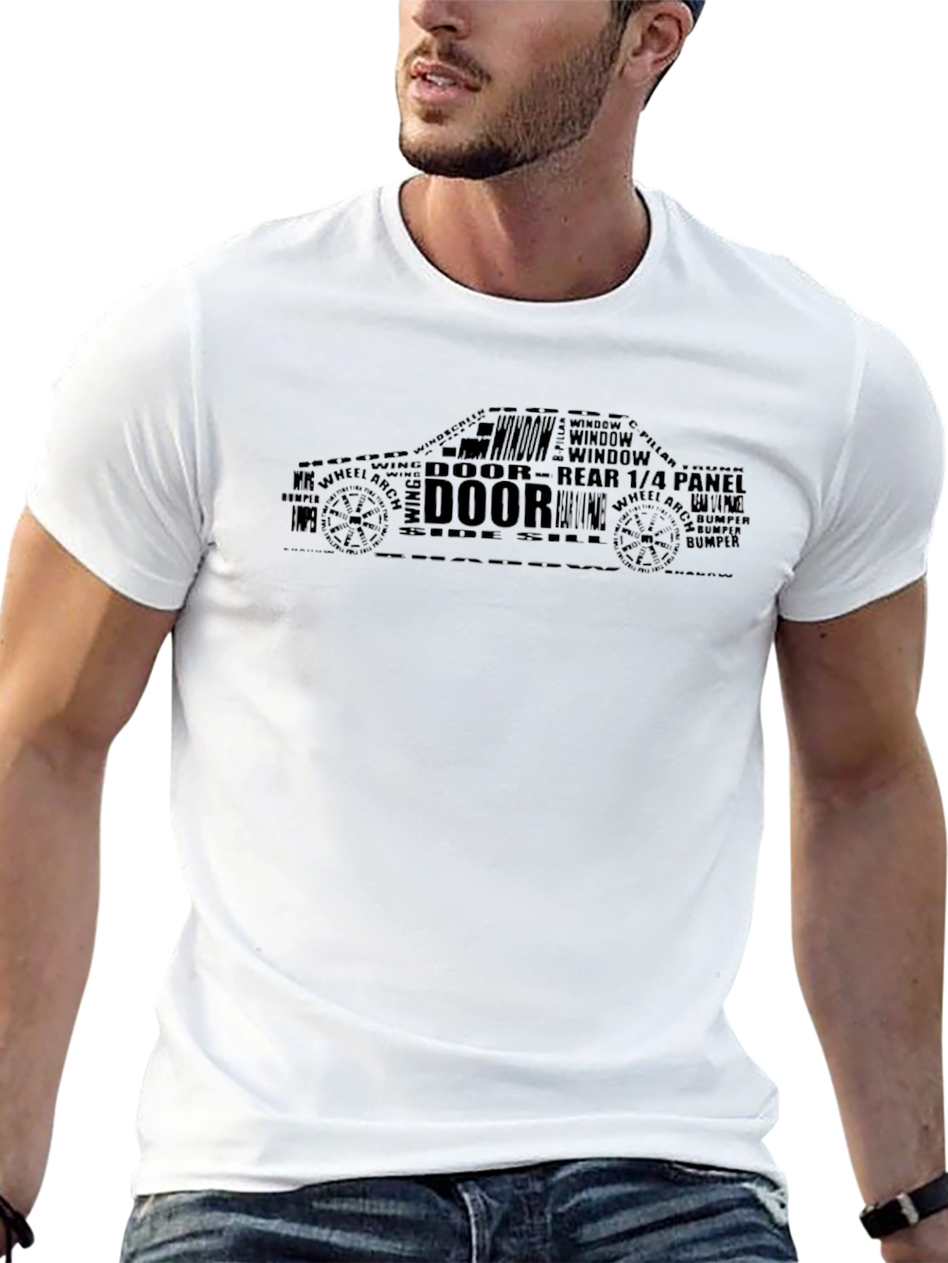 Car Anatomy Word Art Graphic Tee - Black