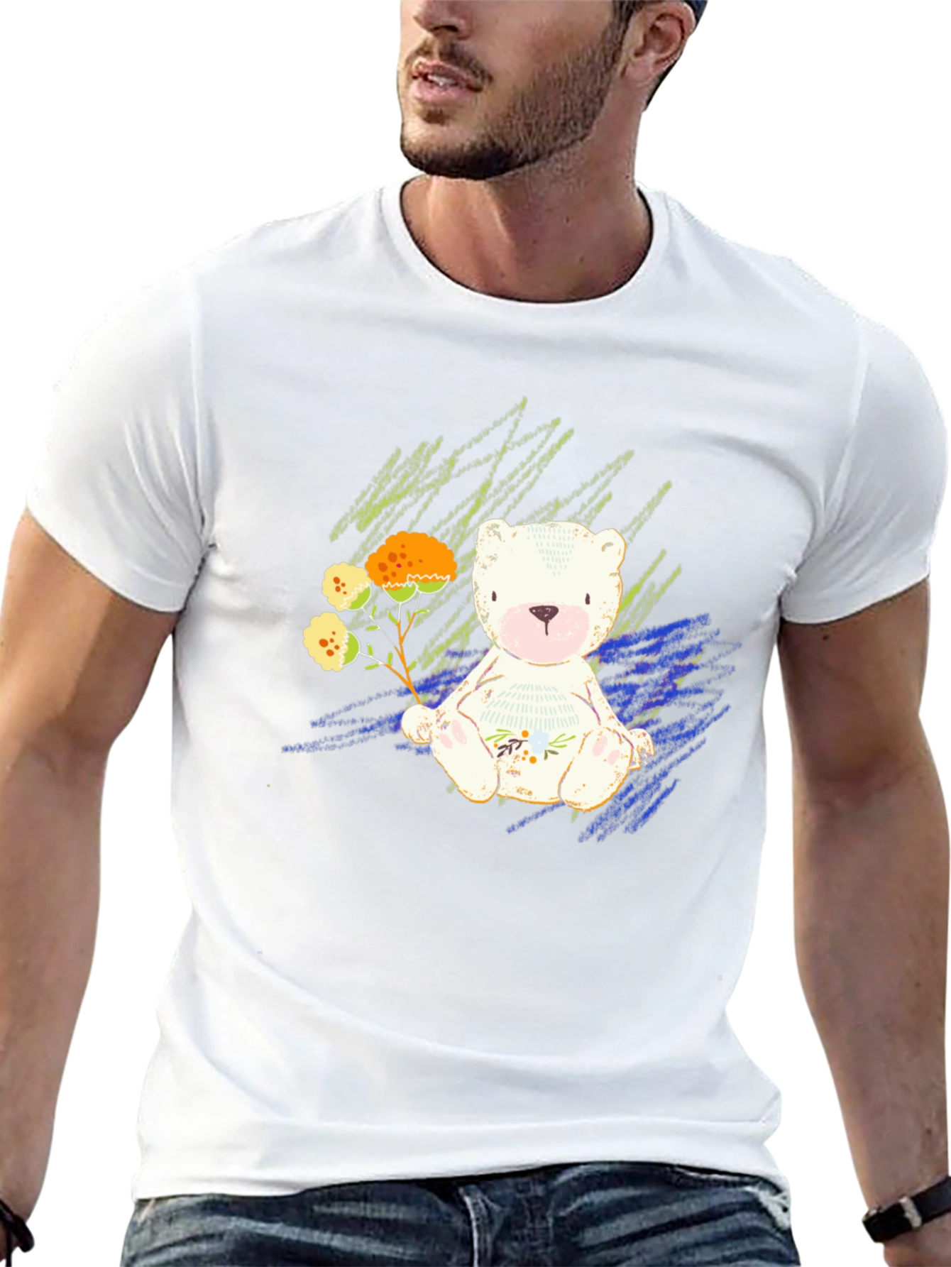 Cute Bear Graphic Tee - Soft Style