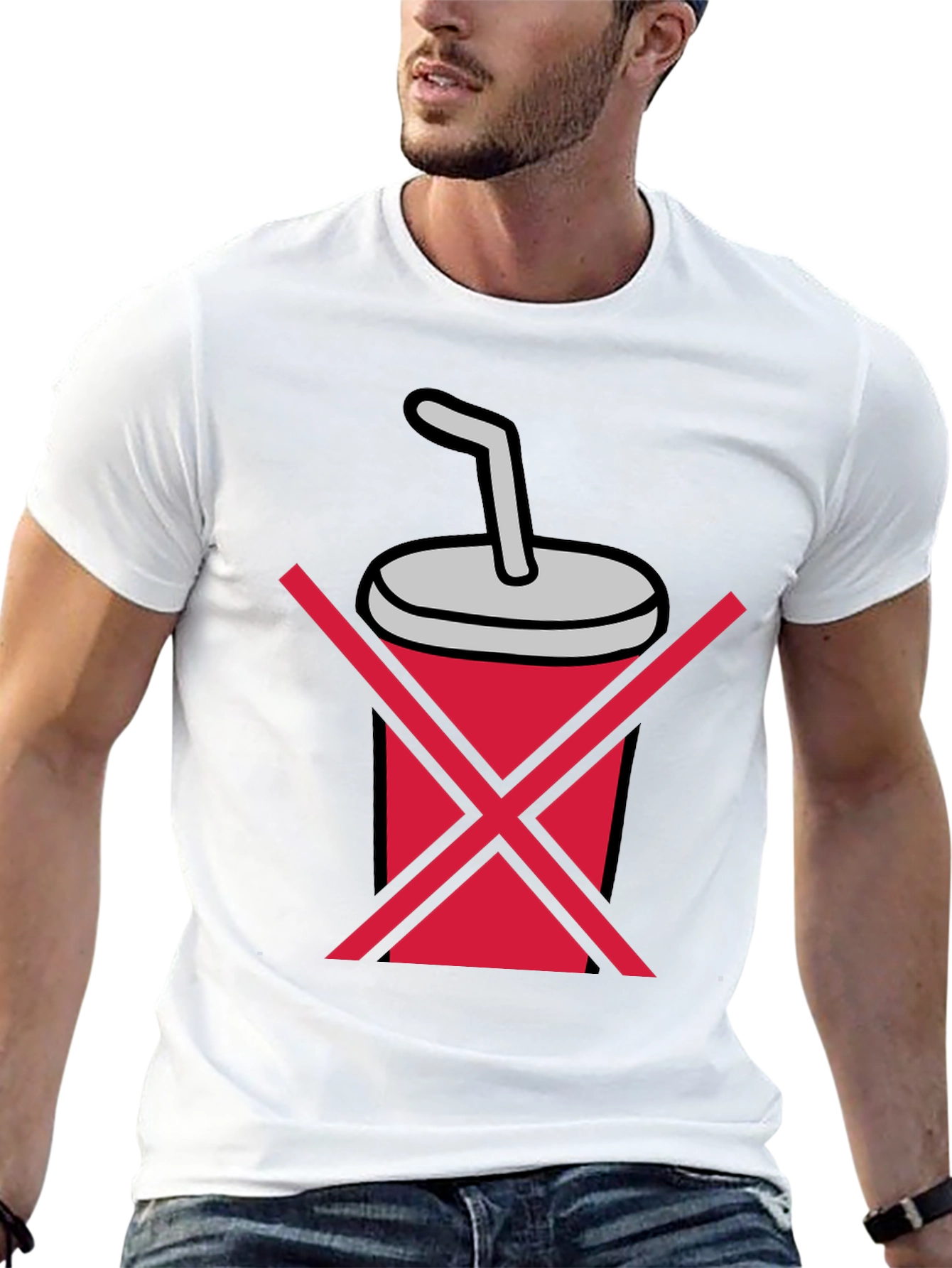 No Soda T-Shirt - Black Crew Neck Tee