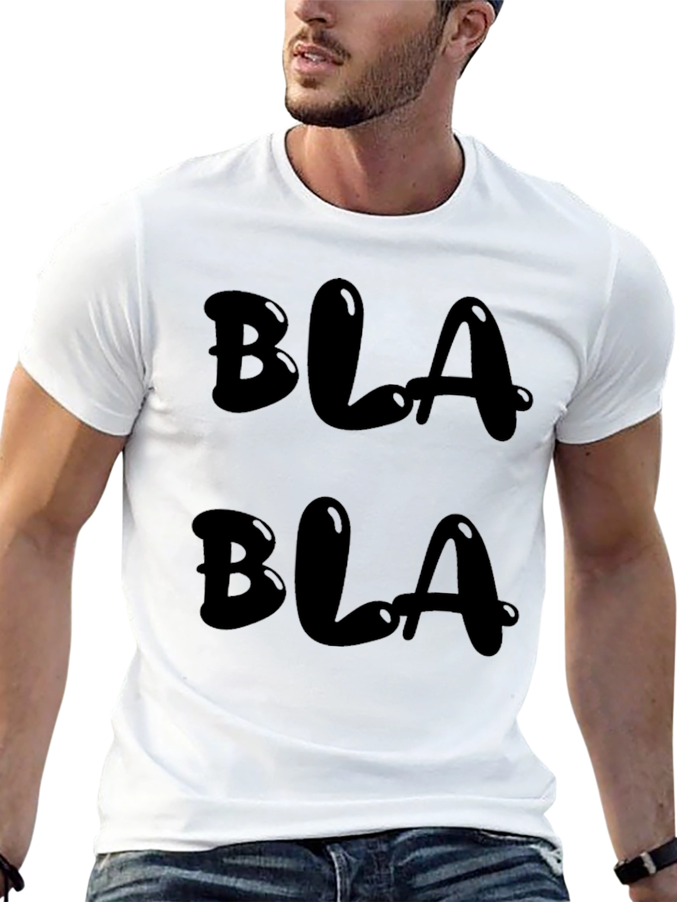 Blah T-Shirt Black Cotton Casual Tee