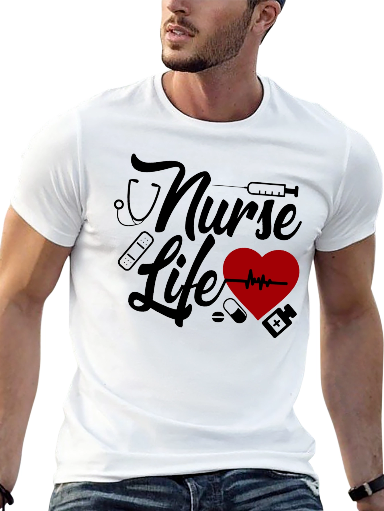 Nurse Life Graphic Tee - Black