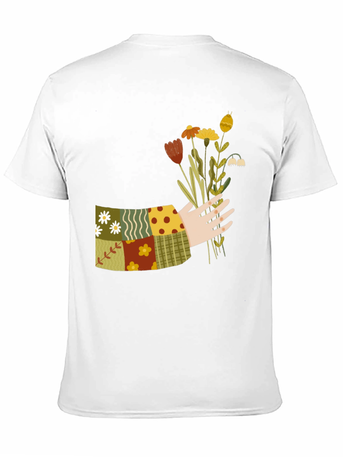 Floral Patchwork Graphic Tee - Black