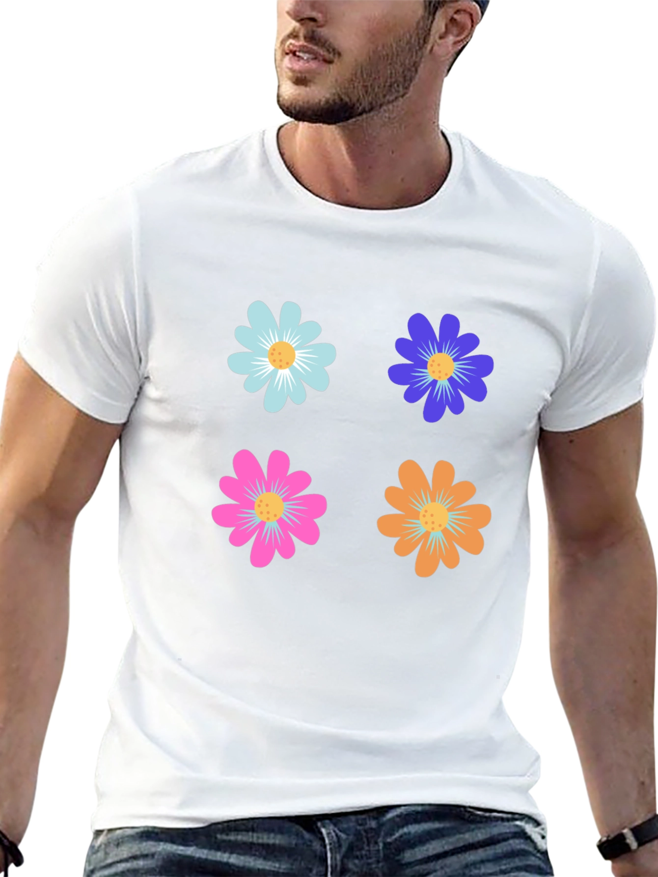 Floral Power T-Shirt - Retro Flower Design